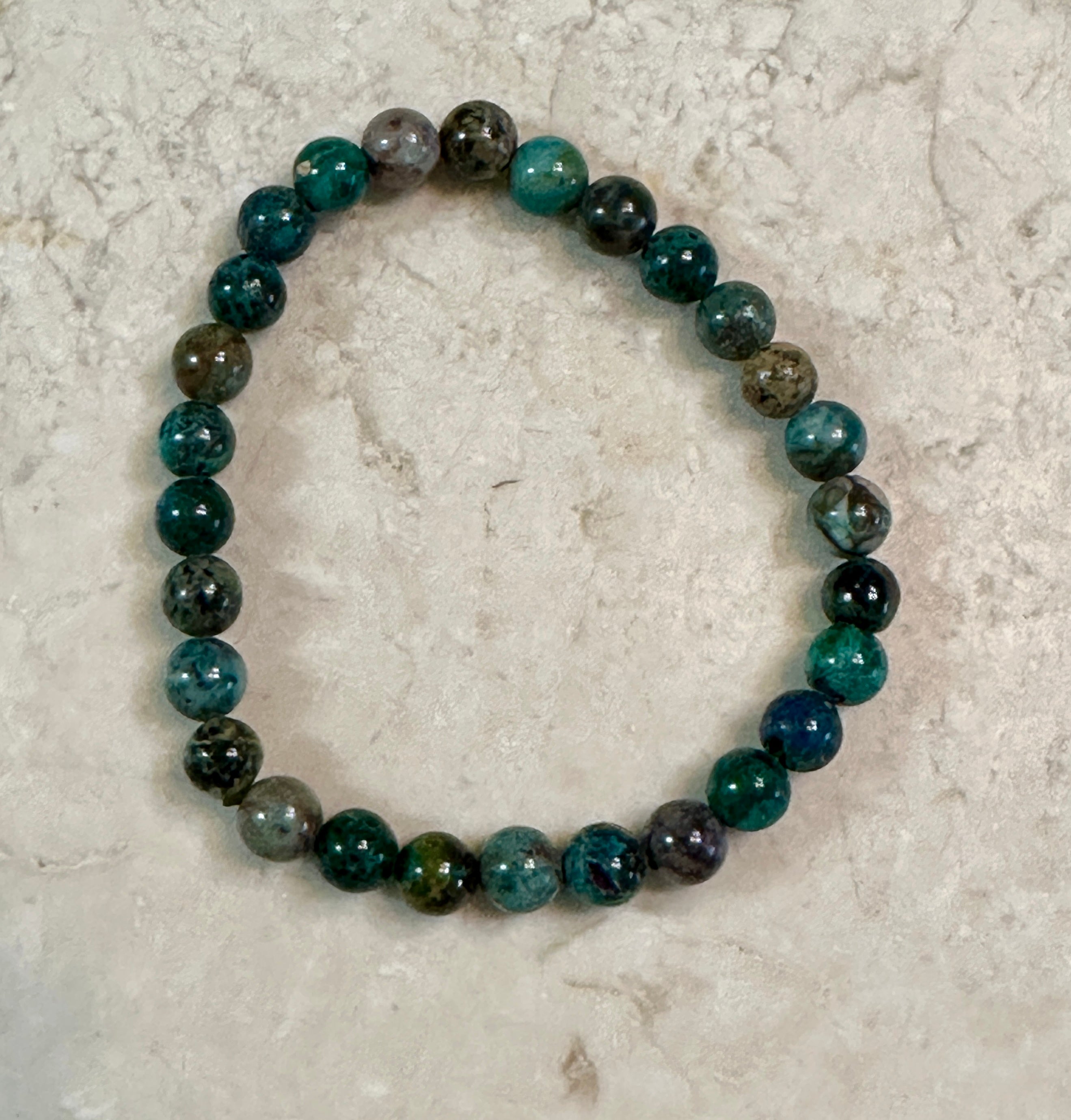 Chrysocolla 6mm Beaded stretch bracelet
