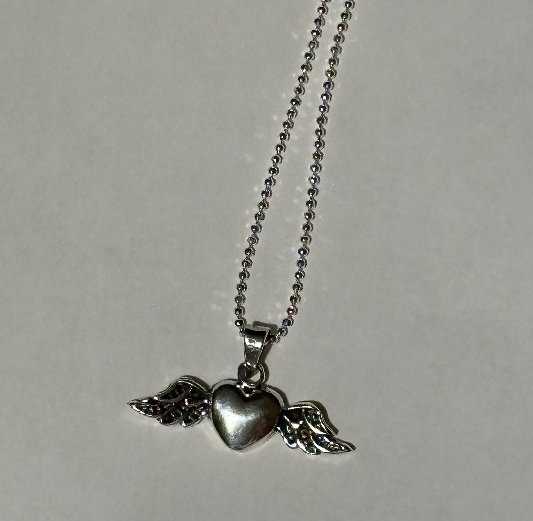 Winged Heart Sterling Silver Necklace