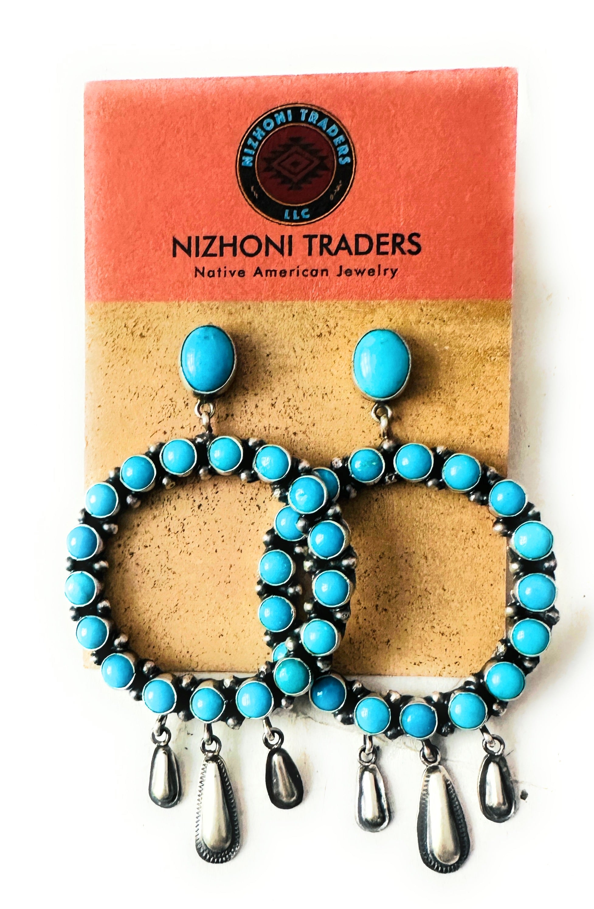 Navajo Turquoise & Sterling Silver Dangle Earrings