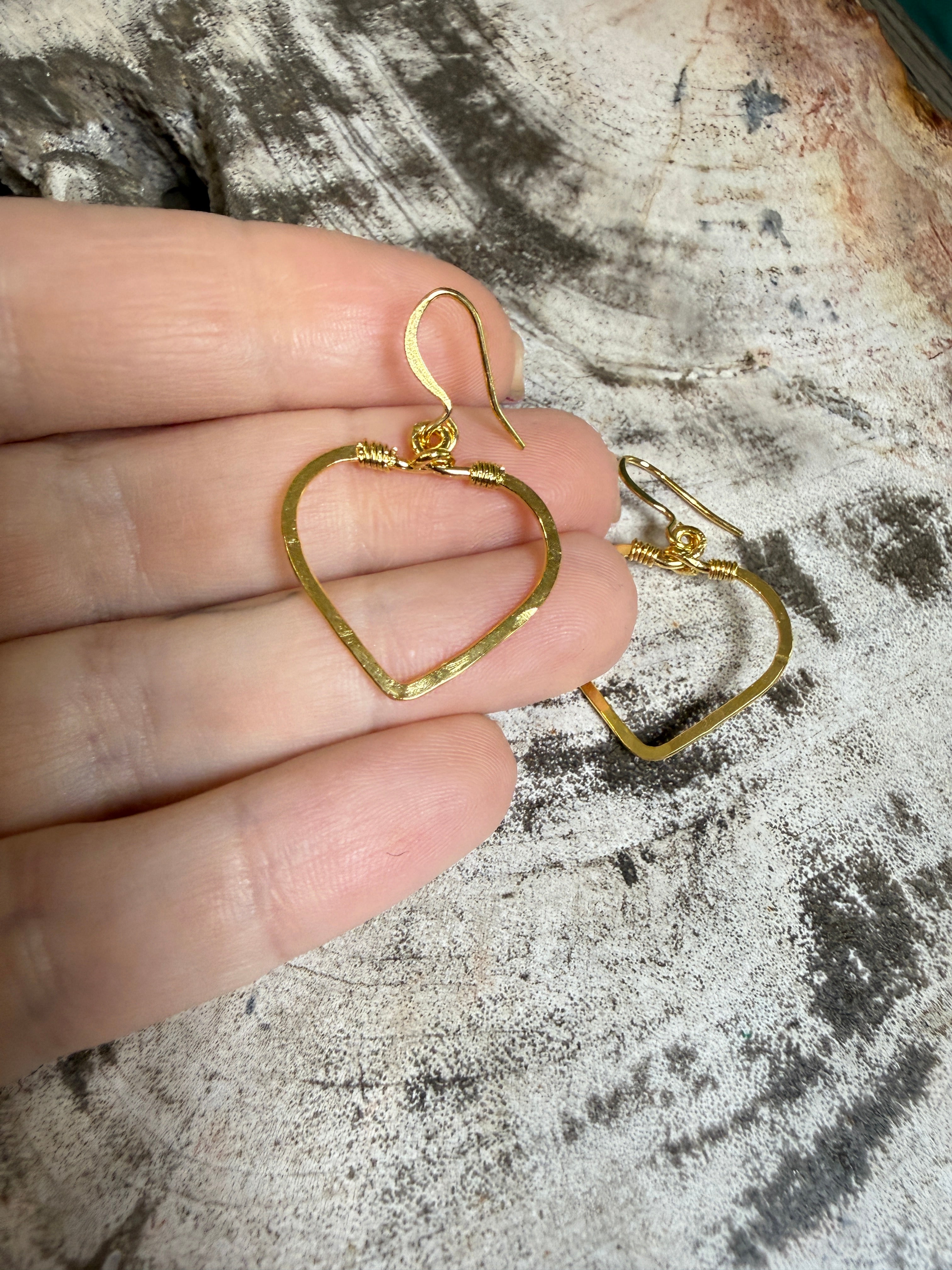 “The Golden Collection” GOLD HEART Handmade Gold Plated Earrings