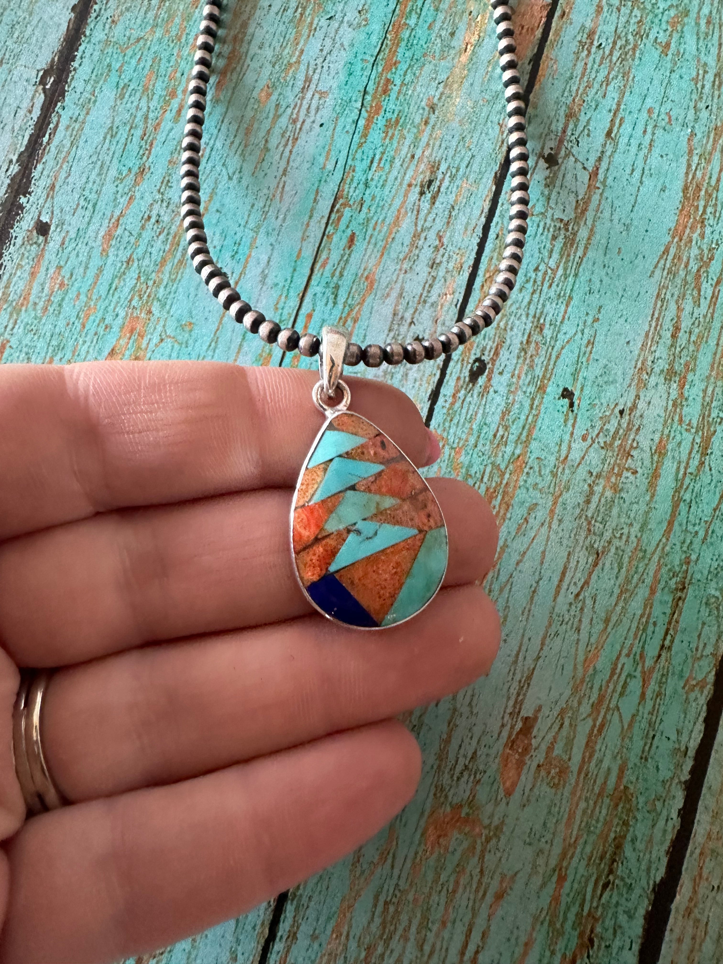 Gorgeous Handmade Sterling Silver Multi Stone Pendant