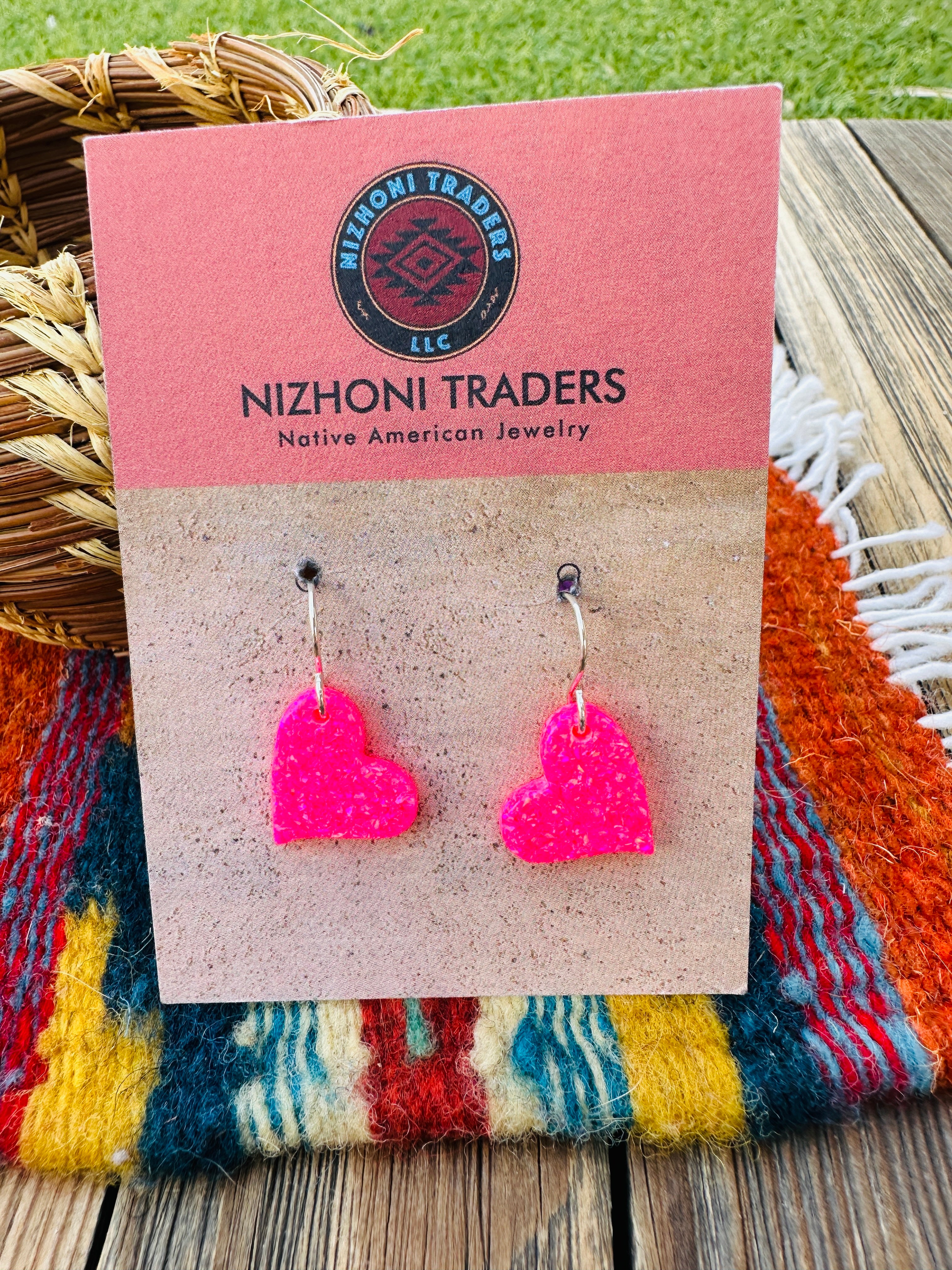 Handcrafted Sterling Silver & Opal Heart Dangle Earrings