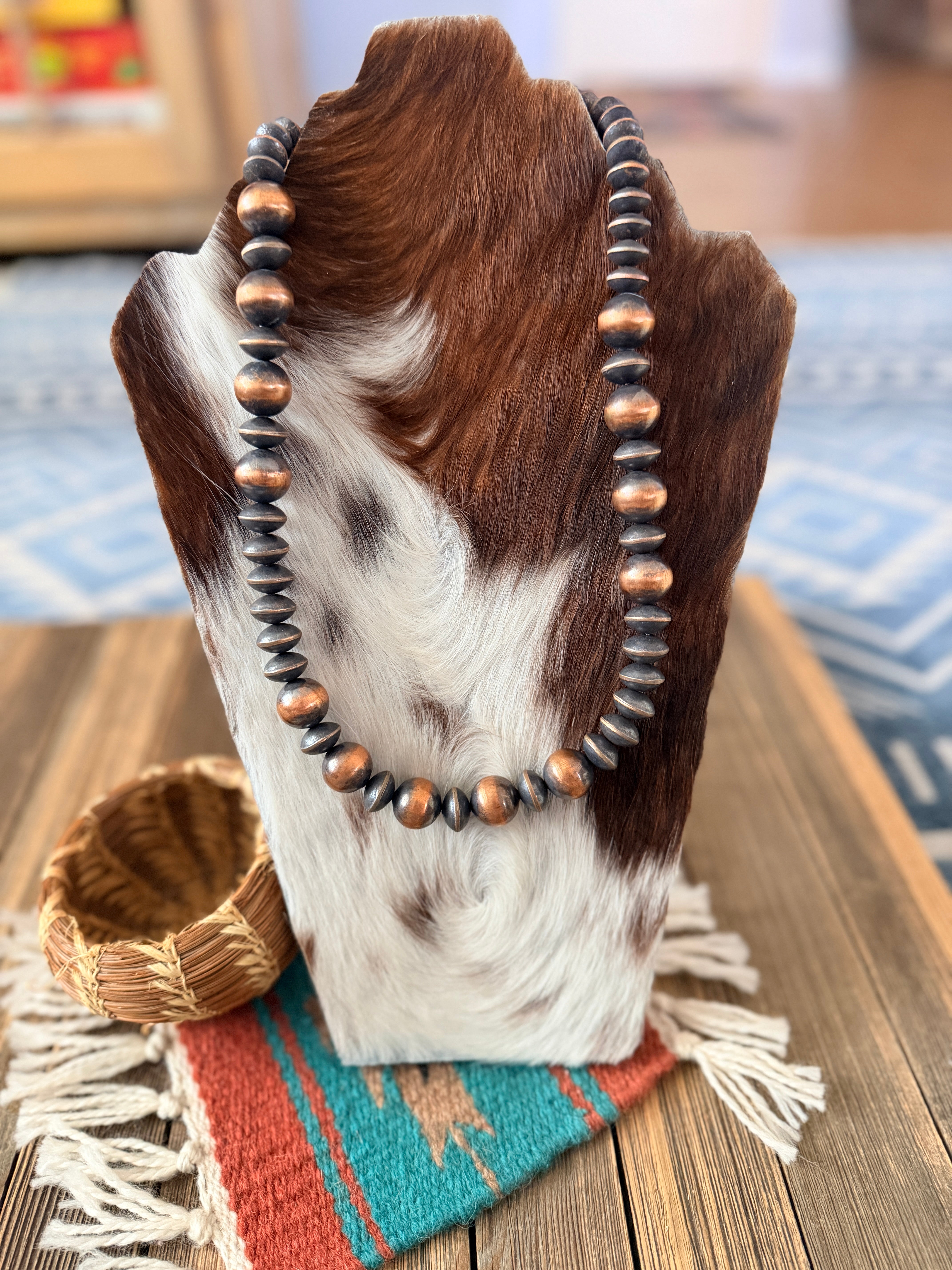 Handcrafted Copper 20” Beaded Necklace