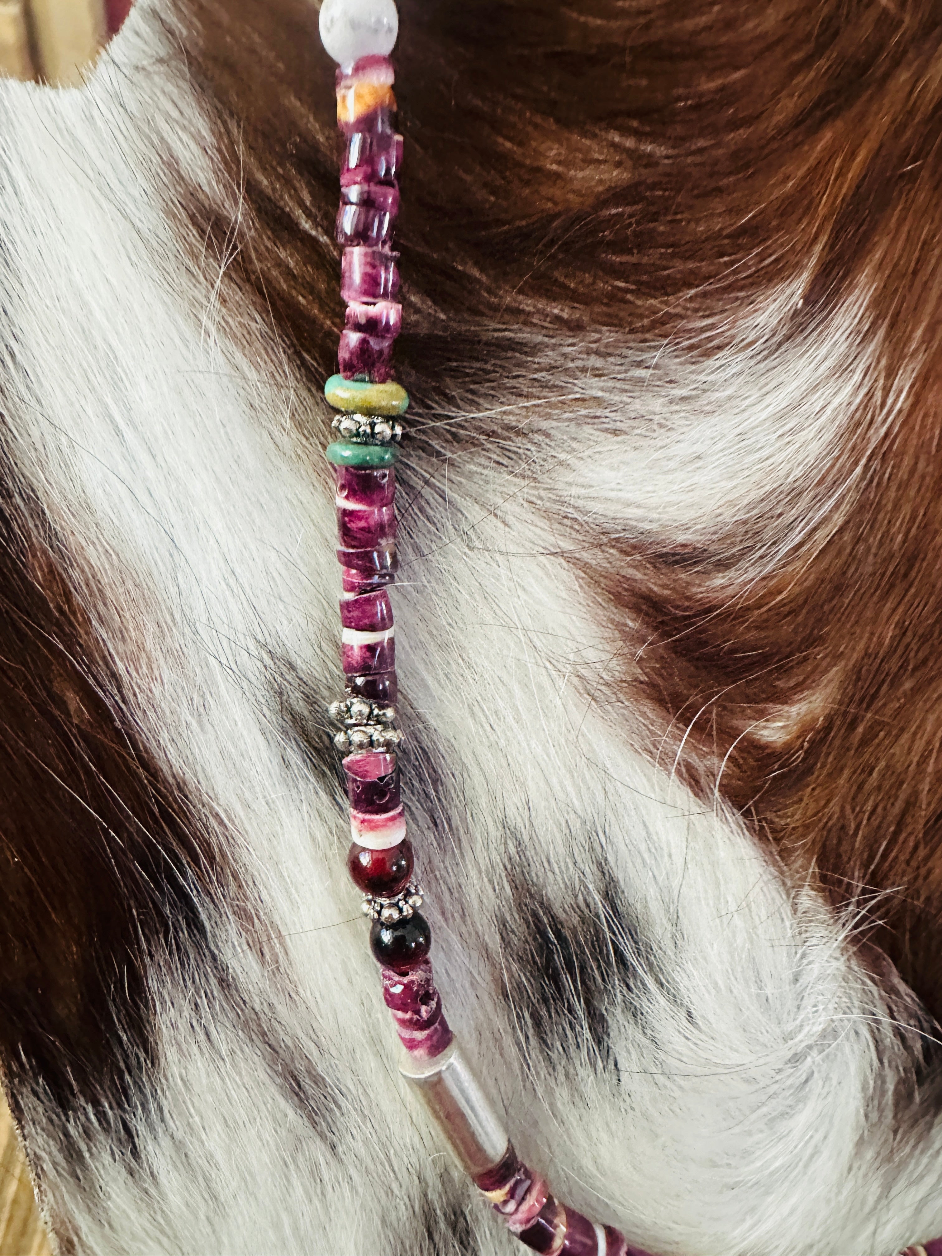 Handcrafted Multi Stone & Sterling Silver Beaded 18” Necklace by T & R Singer