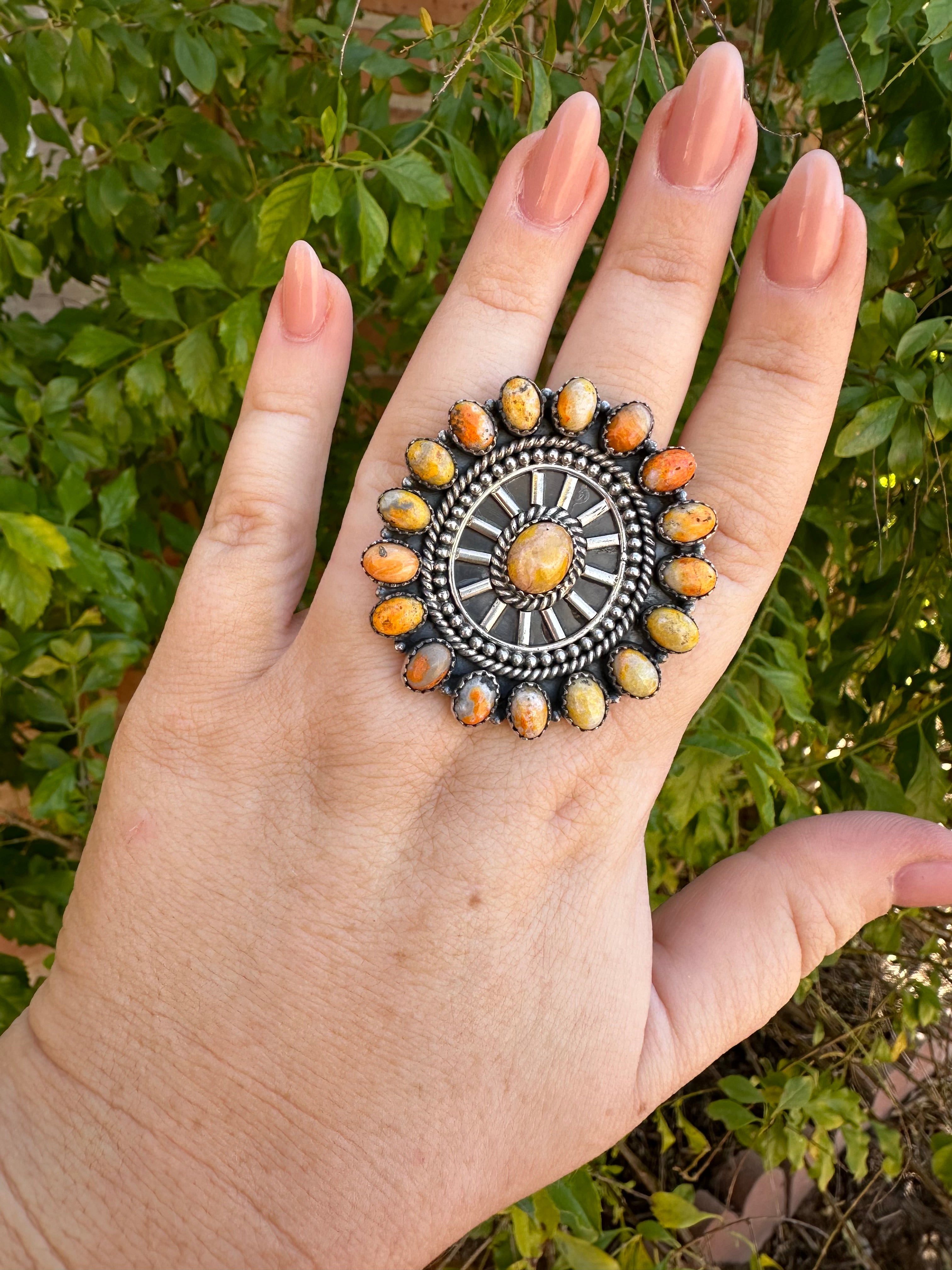 Beautiful Handmade Bumble Bee And Sterling Silver Adjustable Ring