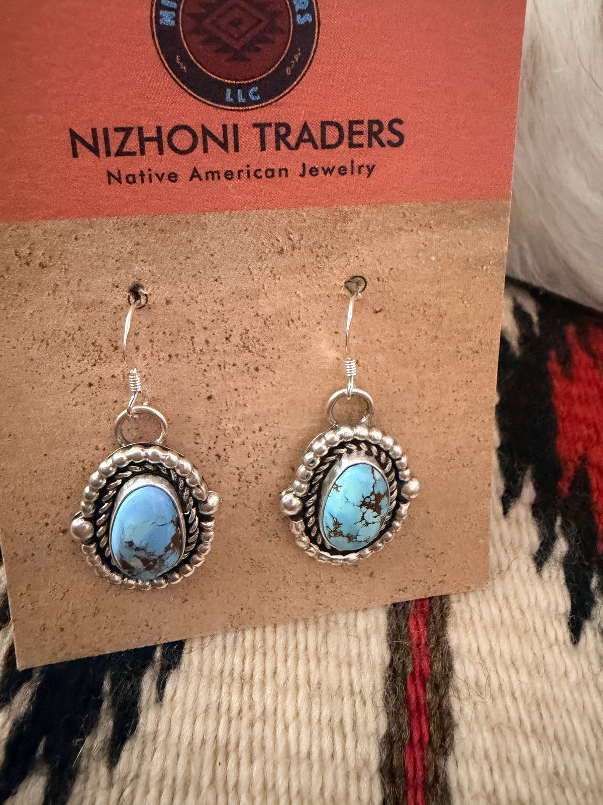 Handcrafted Golden Hills Turquoise & Sterling Silver Necklace and Earring Set by Fred Francis