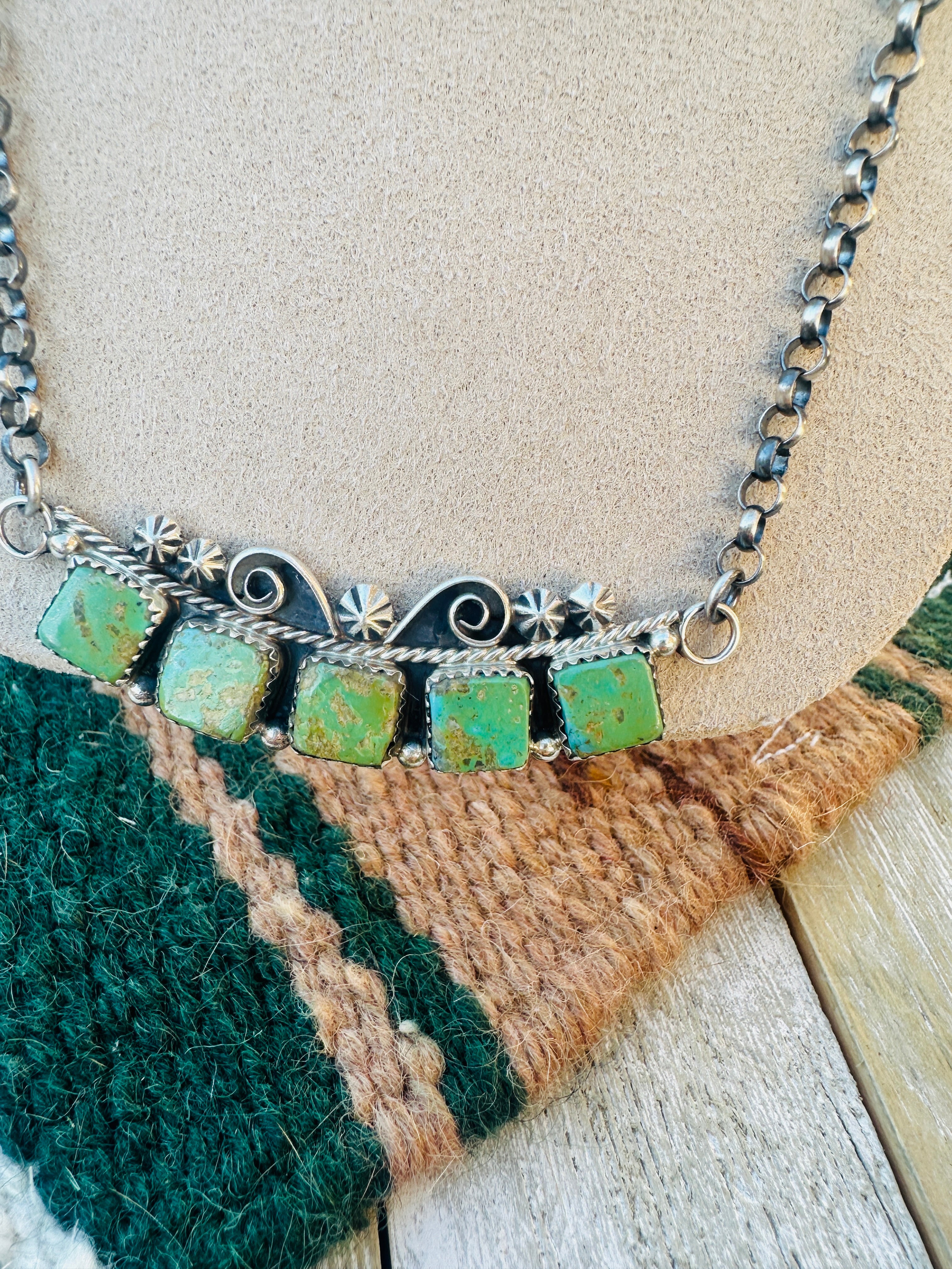Handcrafted Turquoise & Sterling Silver Necklace by Jacqueline Silver