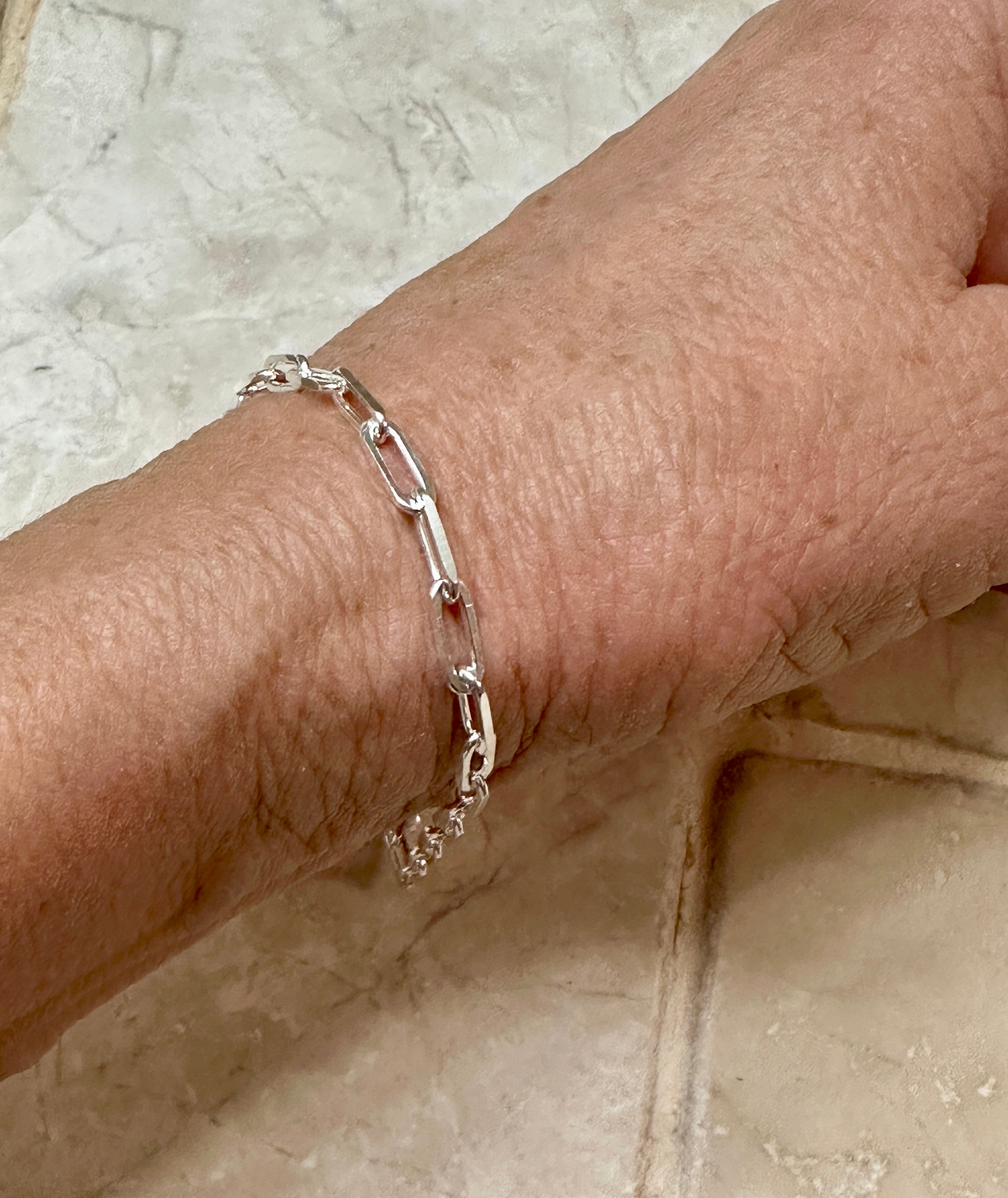 3mm Sterling Silver Paperclip Chain Bracelet