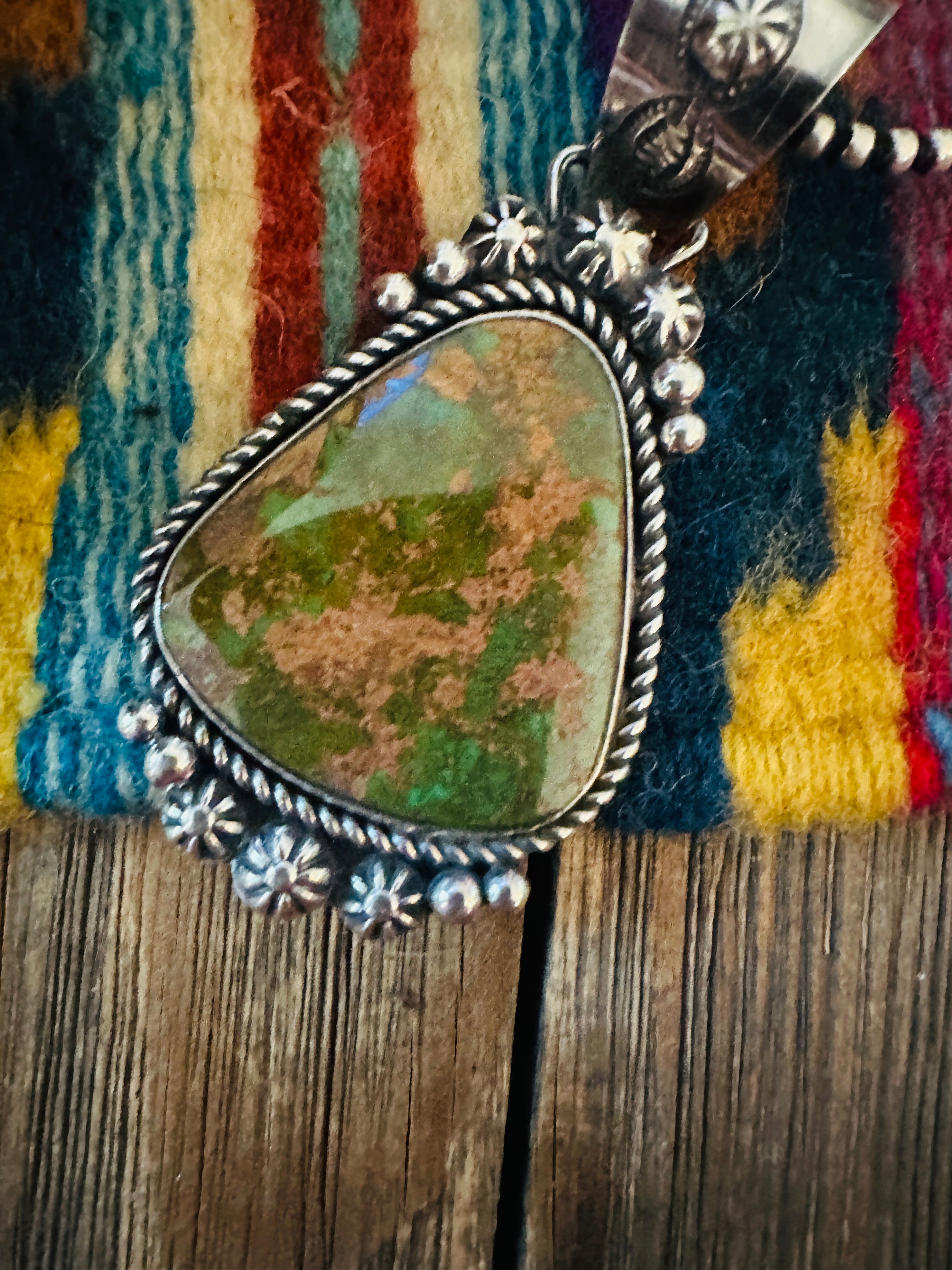 Handcrafted Sterling Silver & Royston Turquoise Pendant by Rosella Paxson