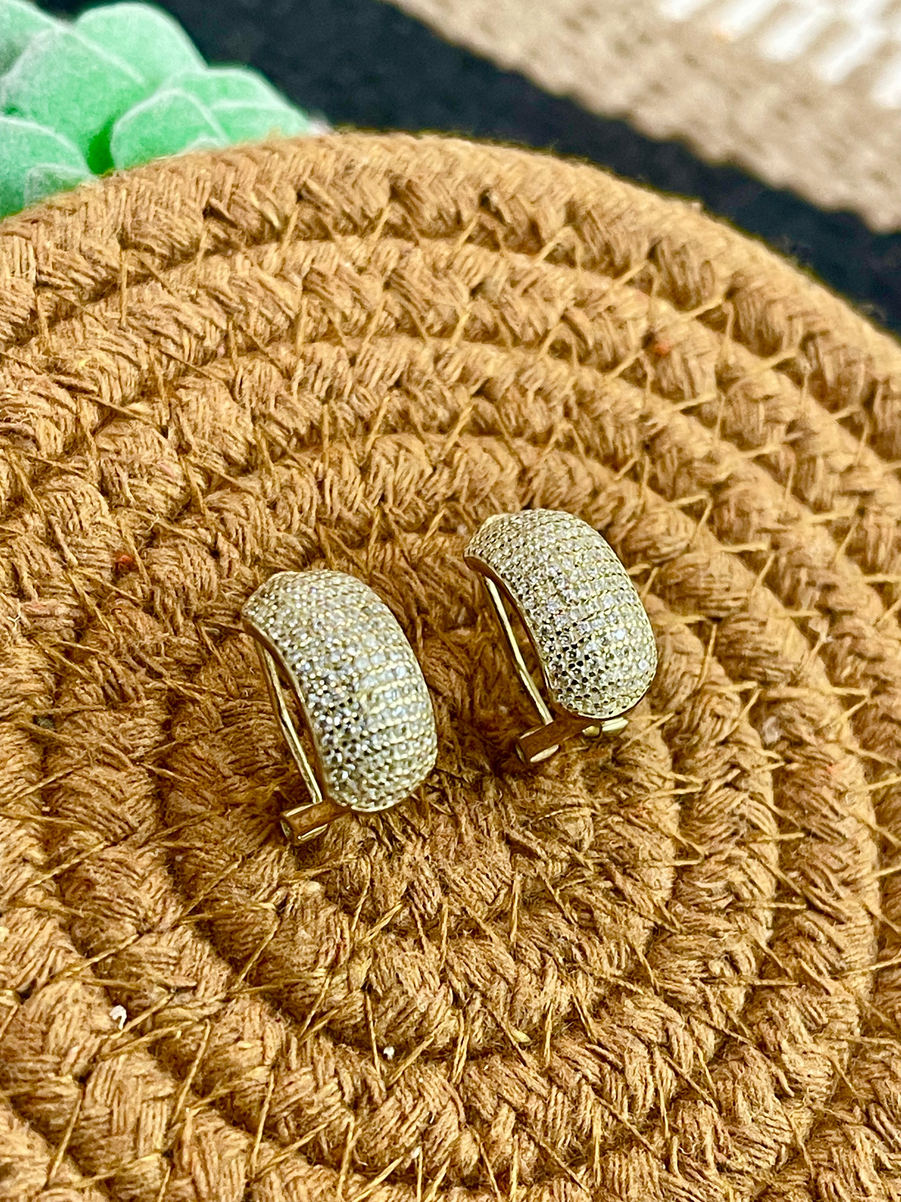 Vintage Gold Plated Half Crescent Earrings