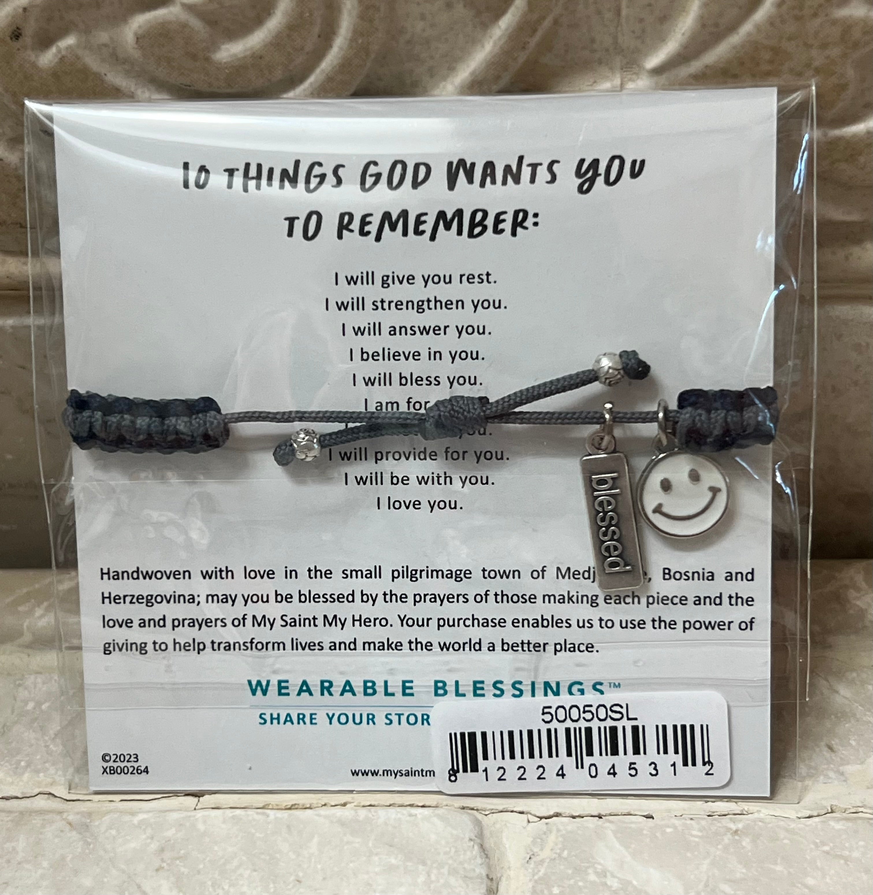 Pray. Hope. Don't Worry. Bracelet for Kids (Black and Grey)