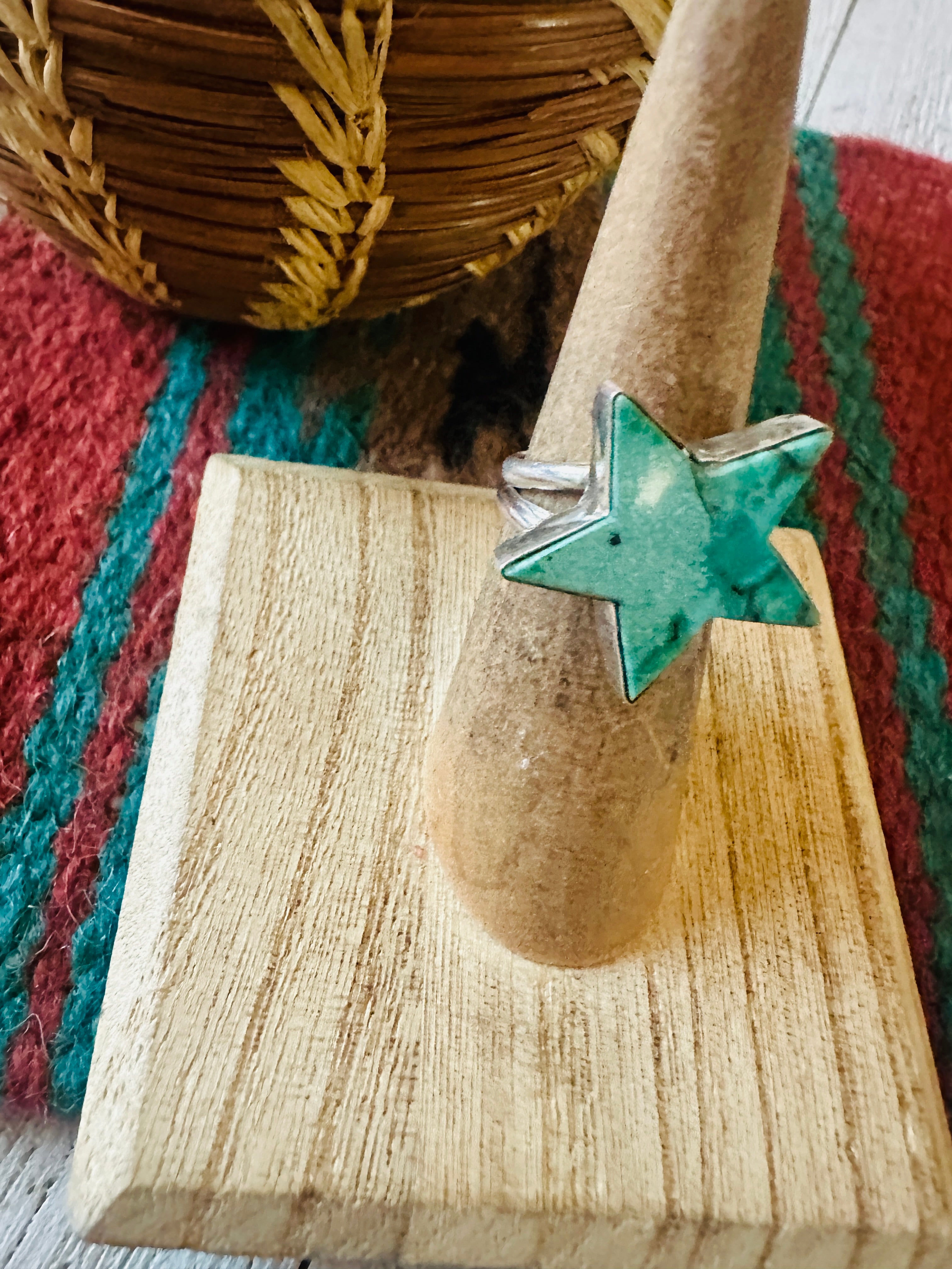 Navajo Sterling Silver & Turquoise Star Ring