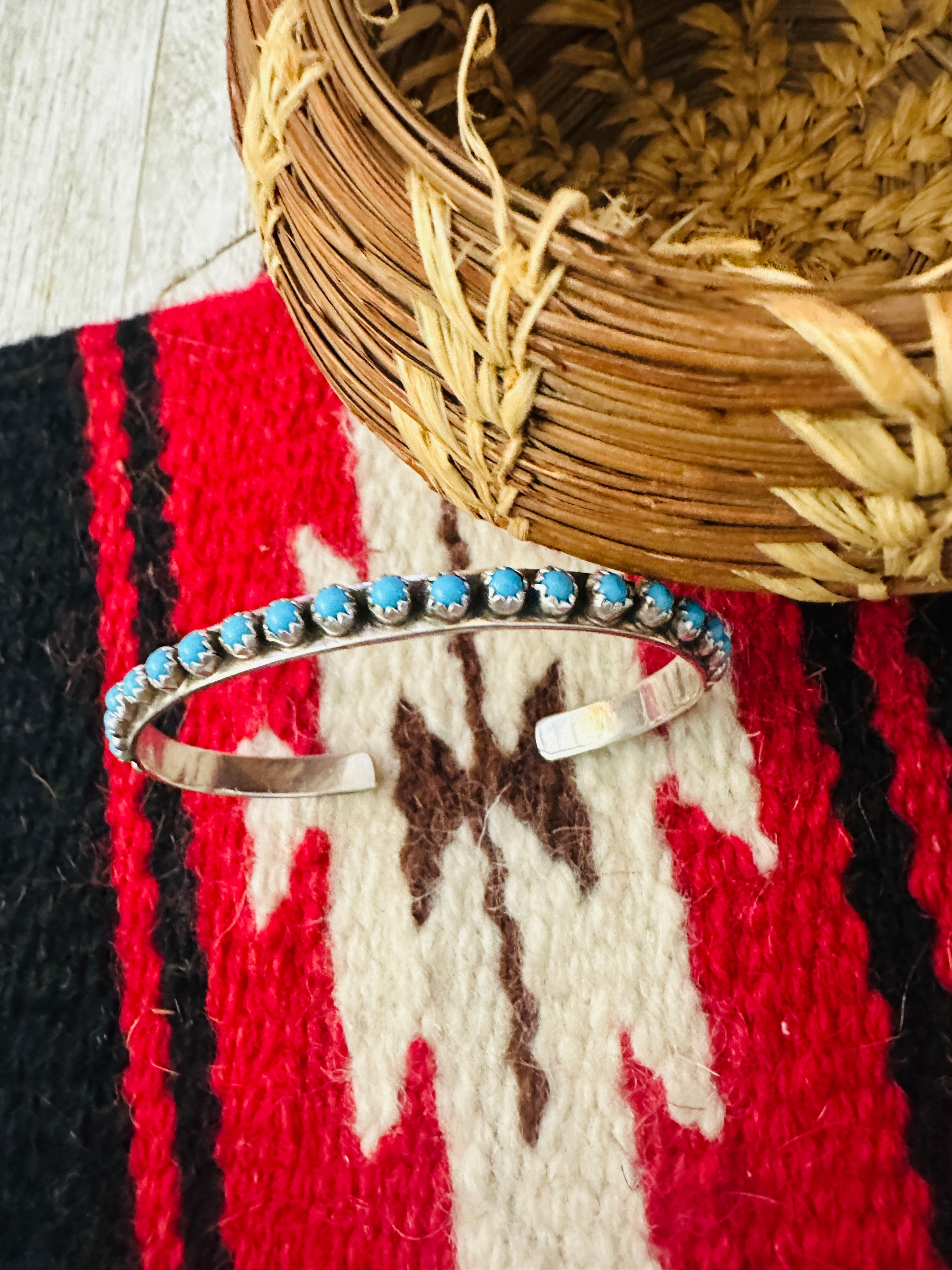 Handcrafted Turquoise & Sterling Silver Cuff Bracelet