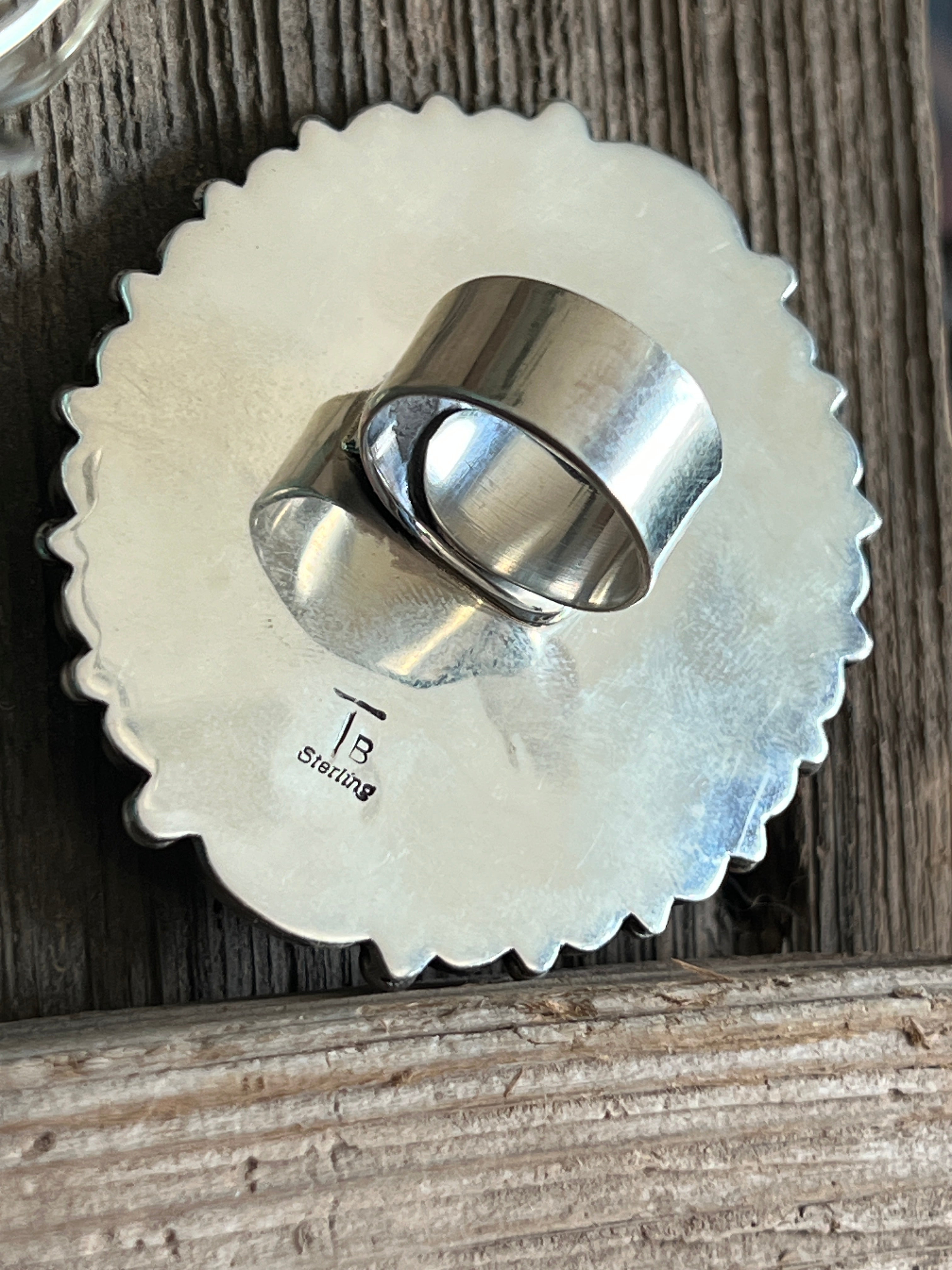 Handcrafted Sterling Silver, Sonoran Turquoise and Charoite Cluster Ring by Tyler Brown: Adjustable