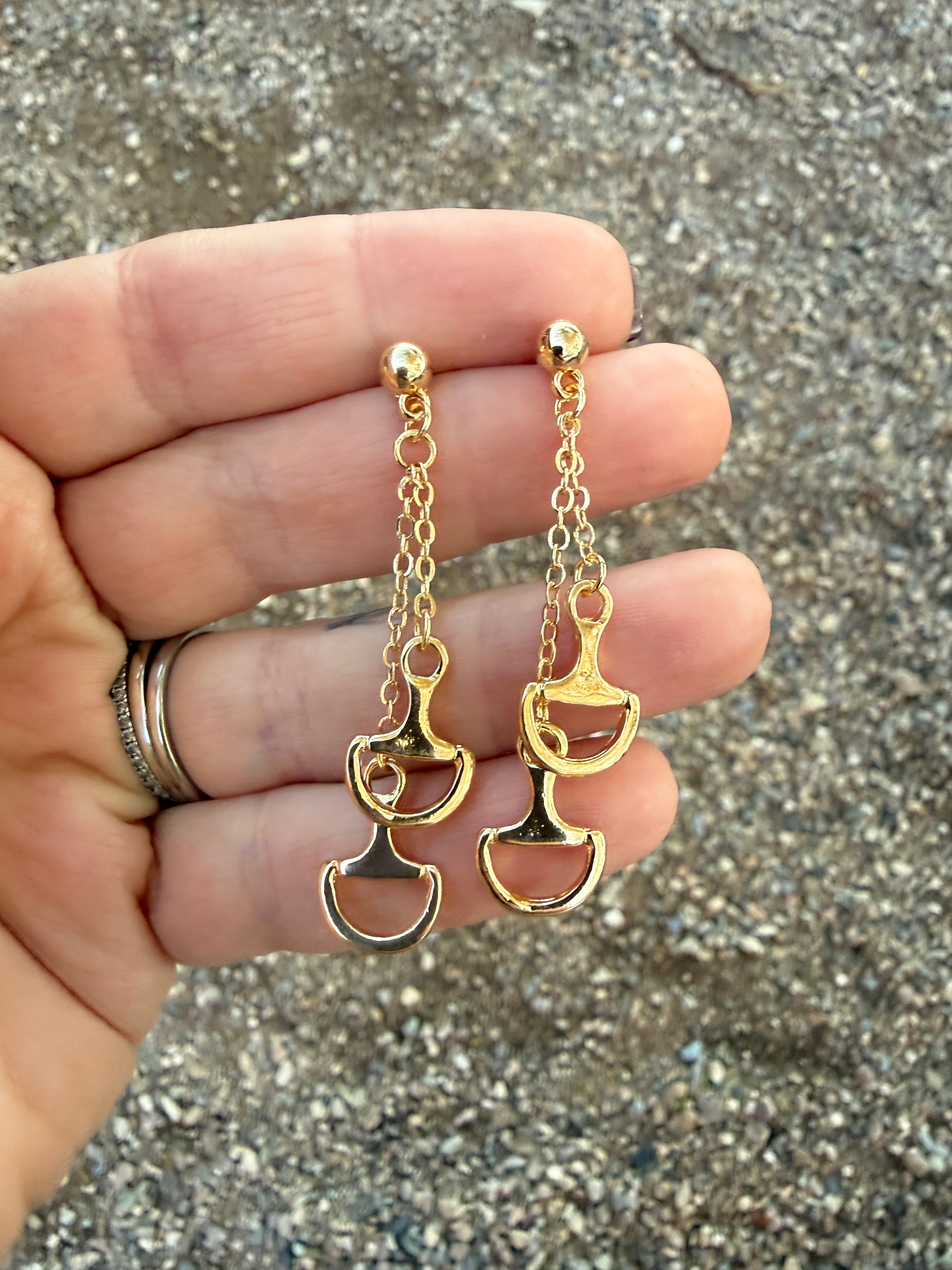 “The Golden Collection” Handmade Gold Plated Horse Bit Earring