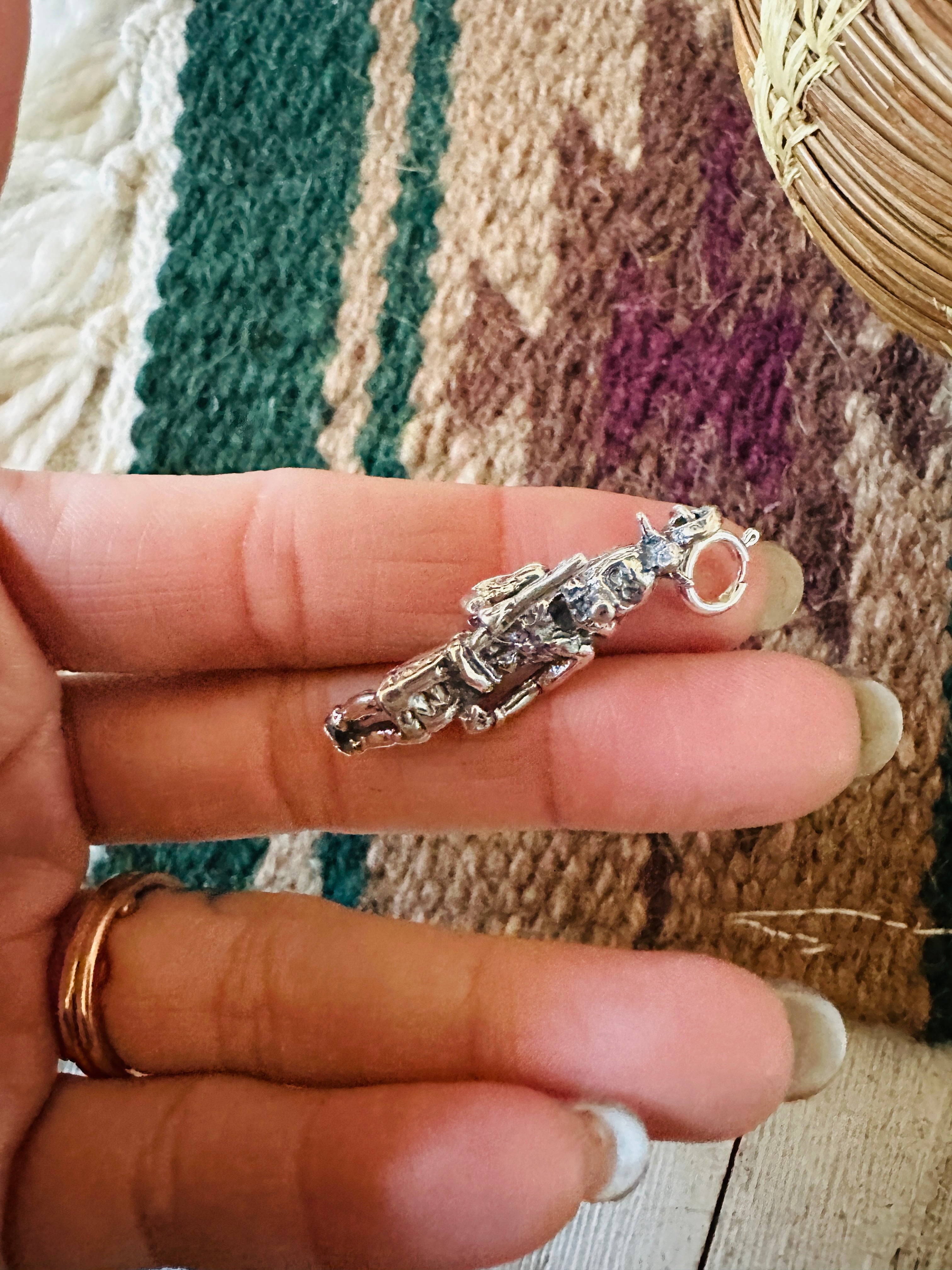 Navajo Crafted Sterling Silver Mini Kokopelli Charm