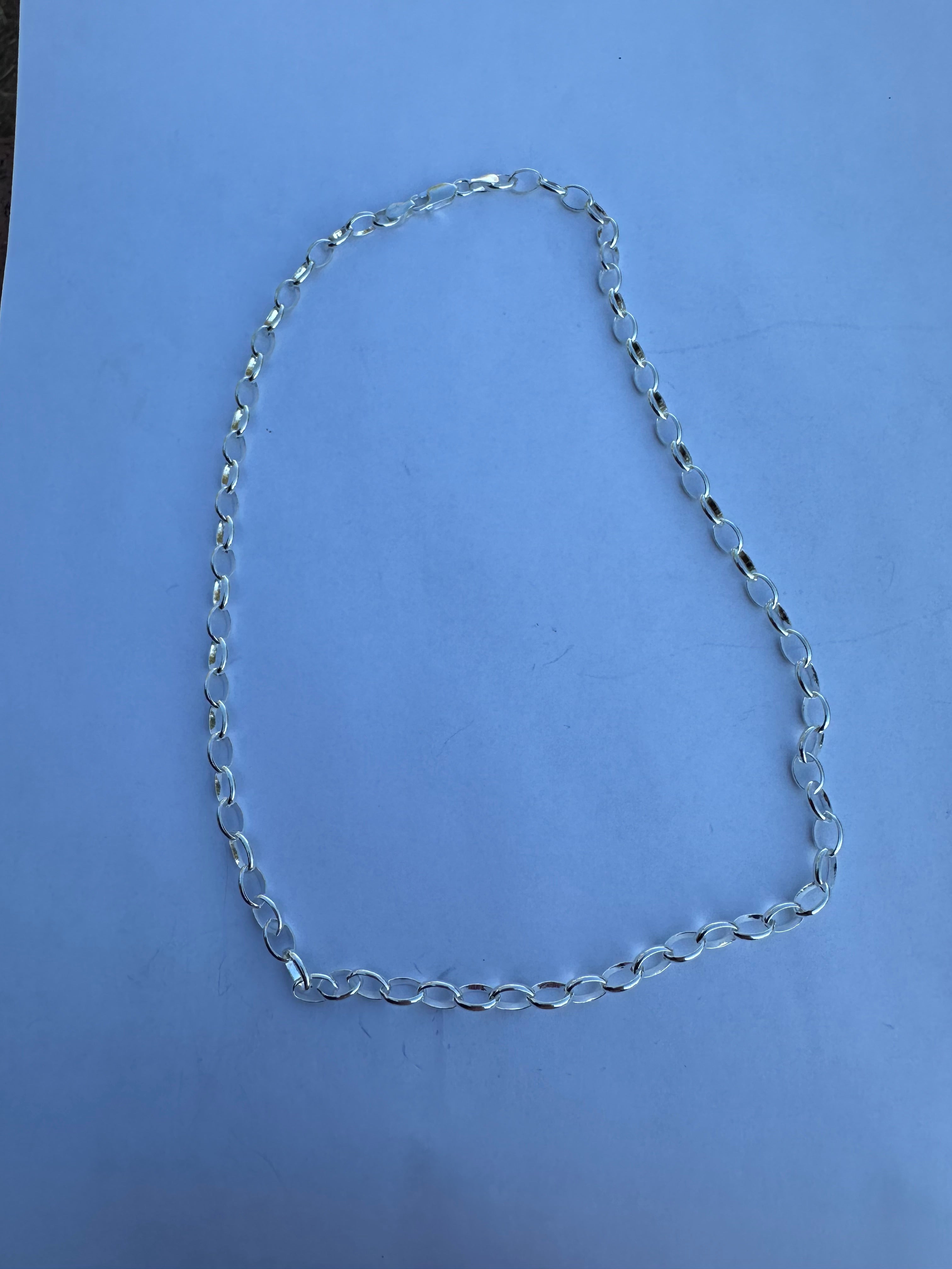 Handmade Sterling Silver Chain Charm Necklace 18 inch