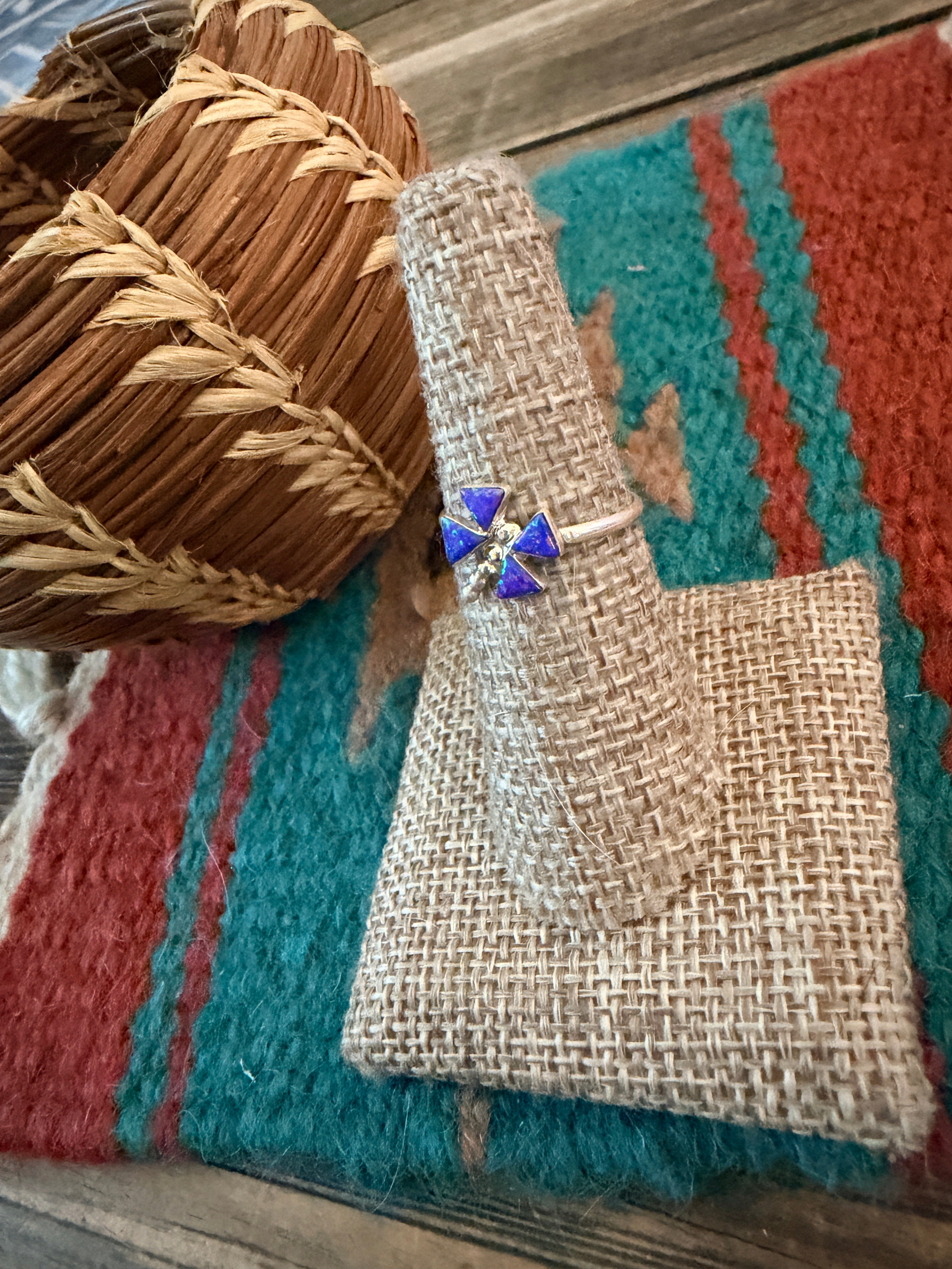 Handcrafted Purple Opal & Sterling Silver Dragonfly Ring