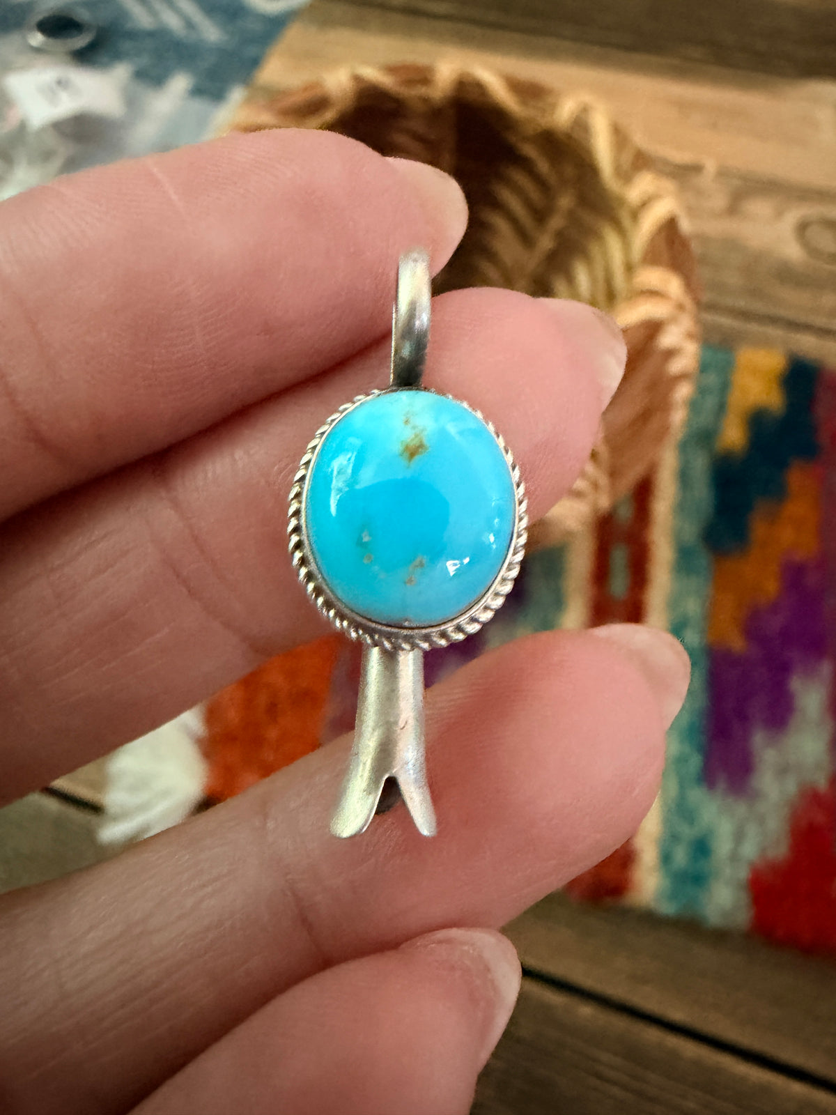 Handcrafted Sterling Silver & Turquoise Blossom Pendant