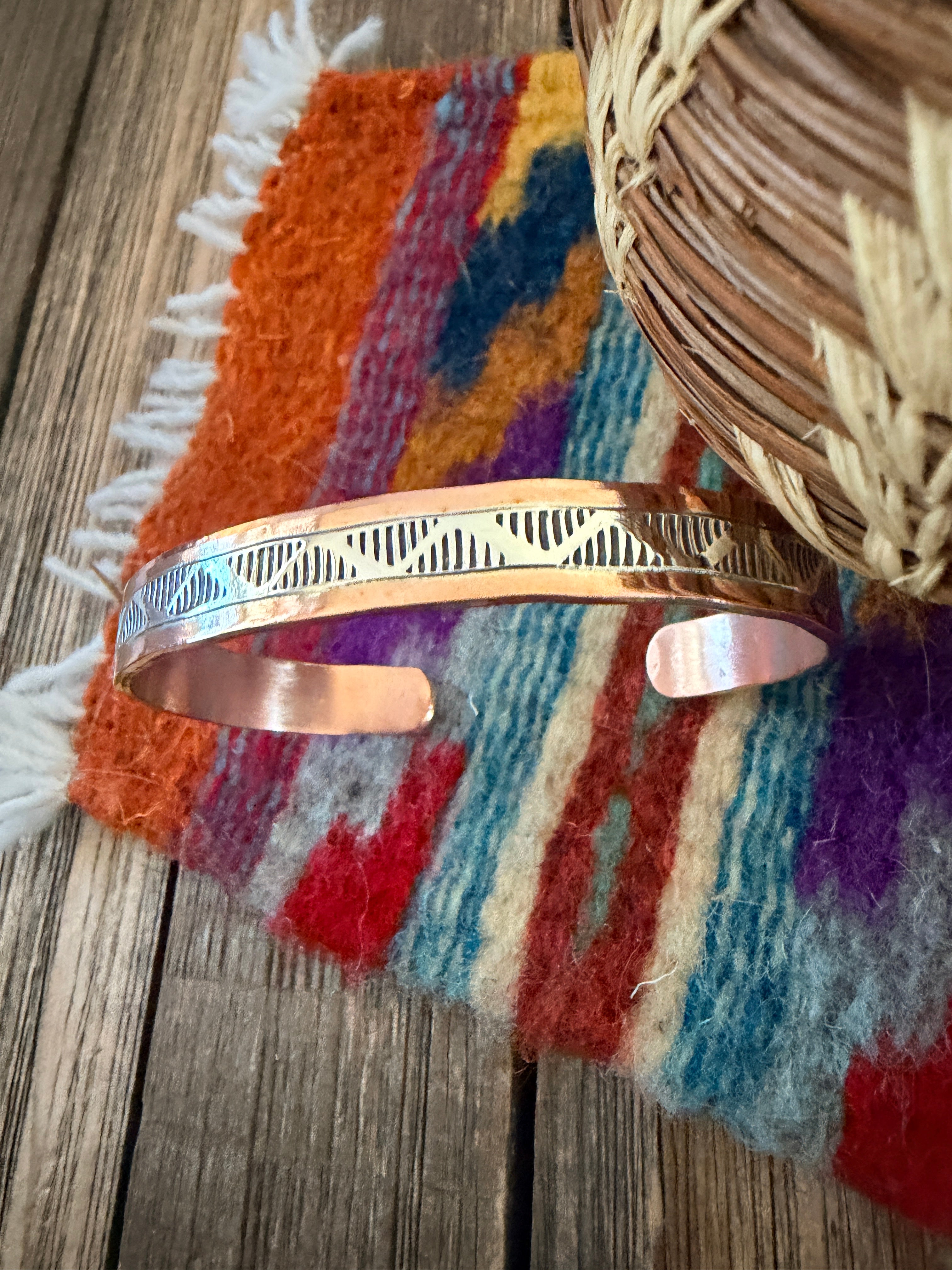 Handcrafted Copper & Sterling Silver Cuff Bracelet
