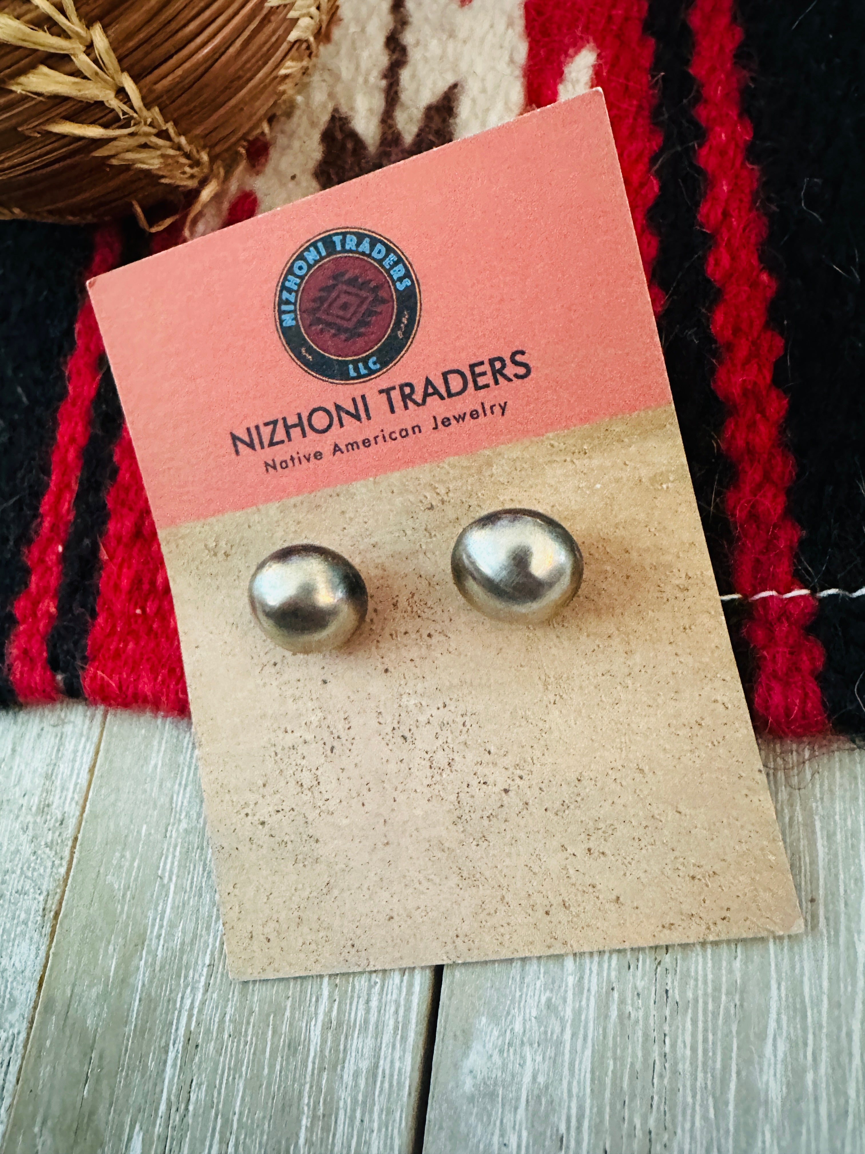 Handcrafted Sterling Silver Pearl Stud Earrings