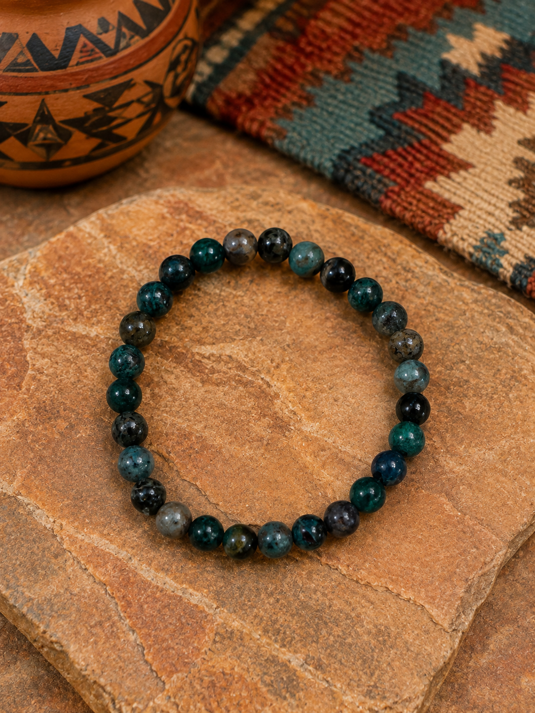 Chrysocolla 6mm Beaded stretch bracelet