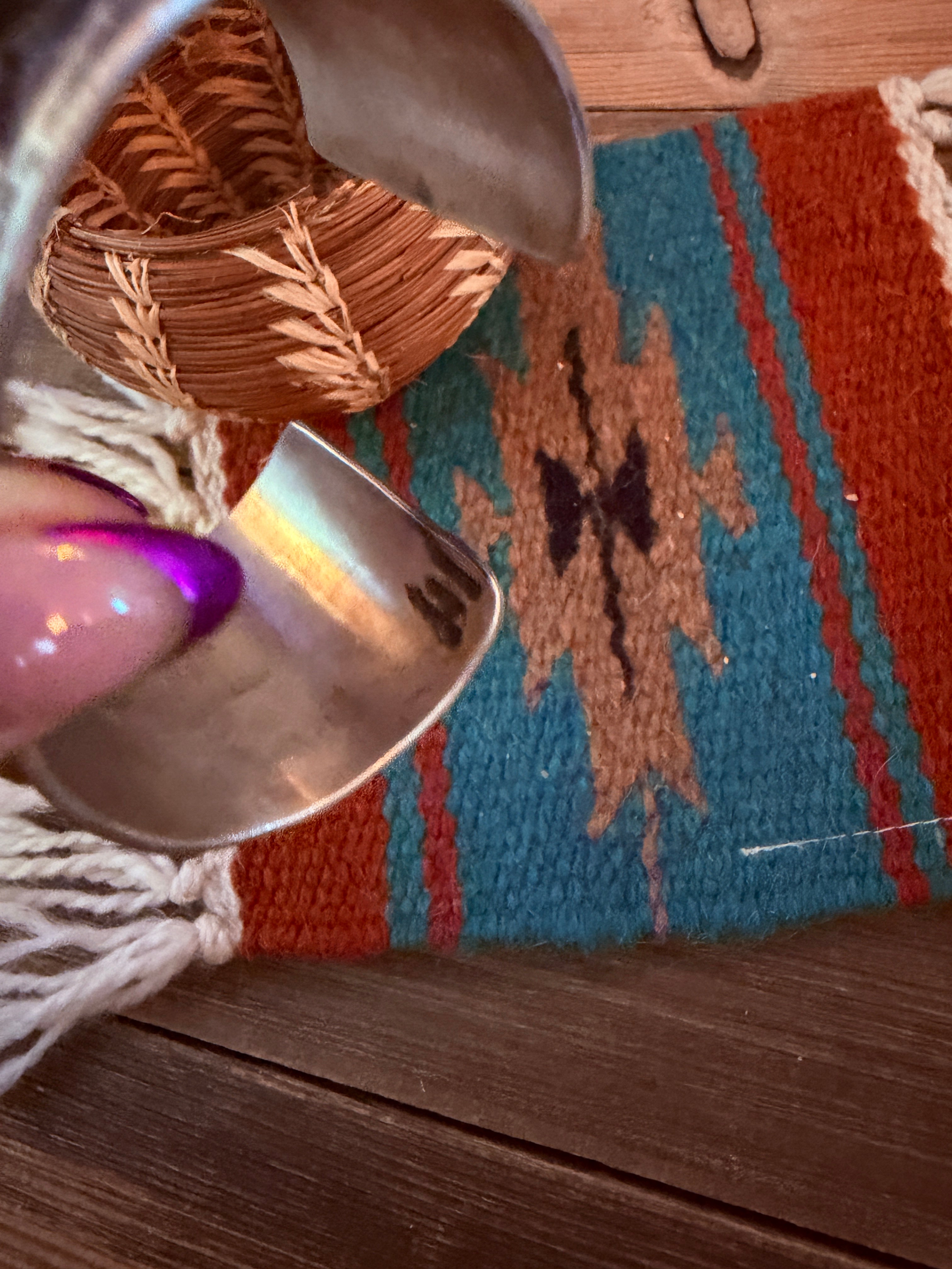 Handcrafted Orange Spiny & Sterling Silver Cuff Bracelet by Chimney Butte