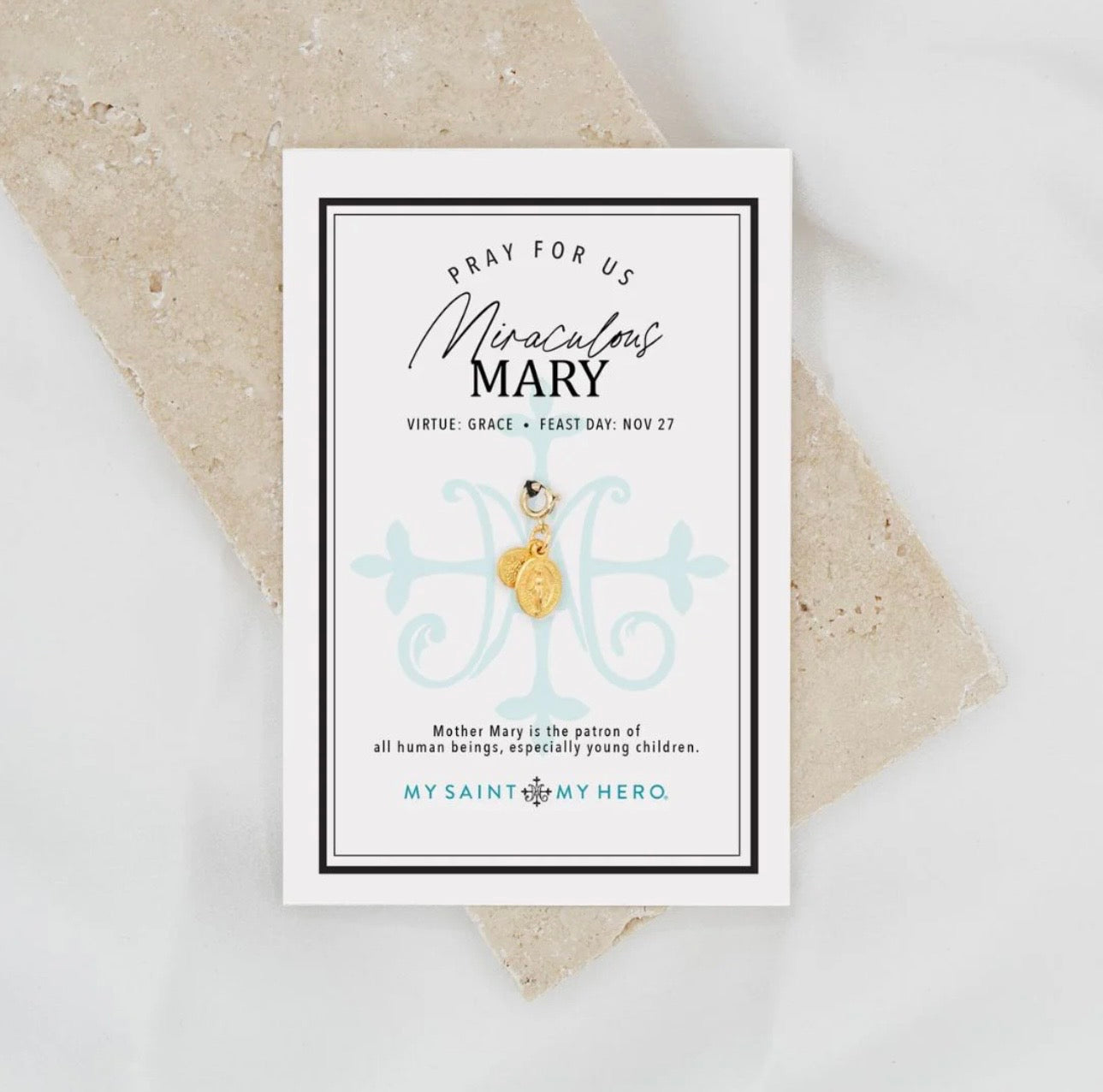 Miraculous Mary Medal Charm- Gold Plated