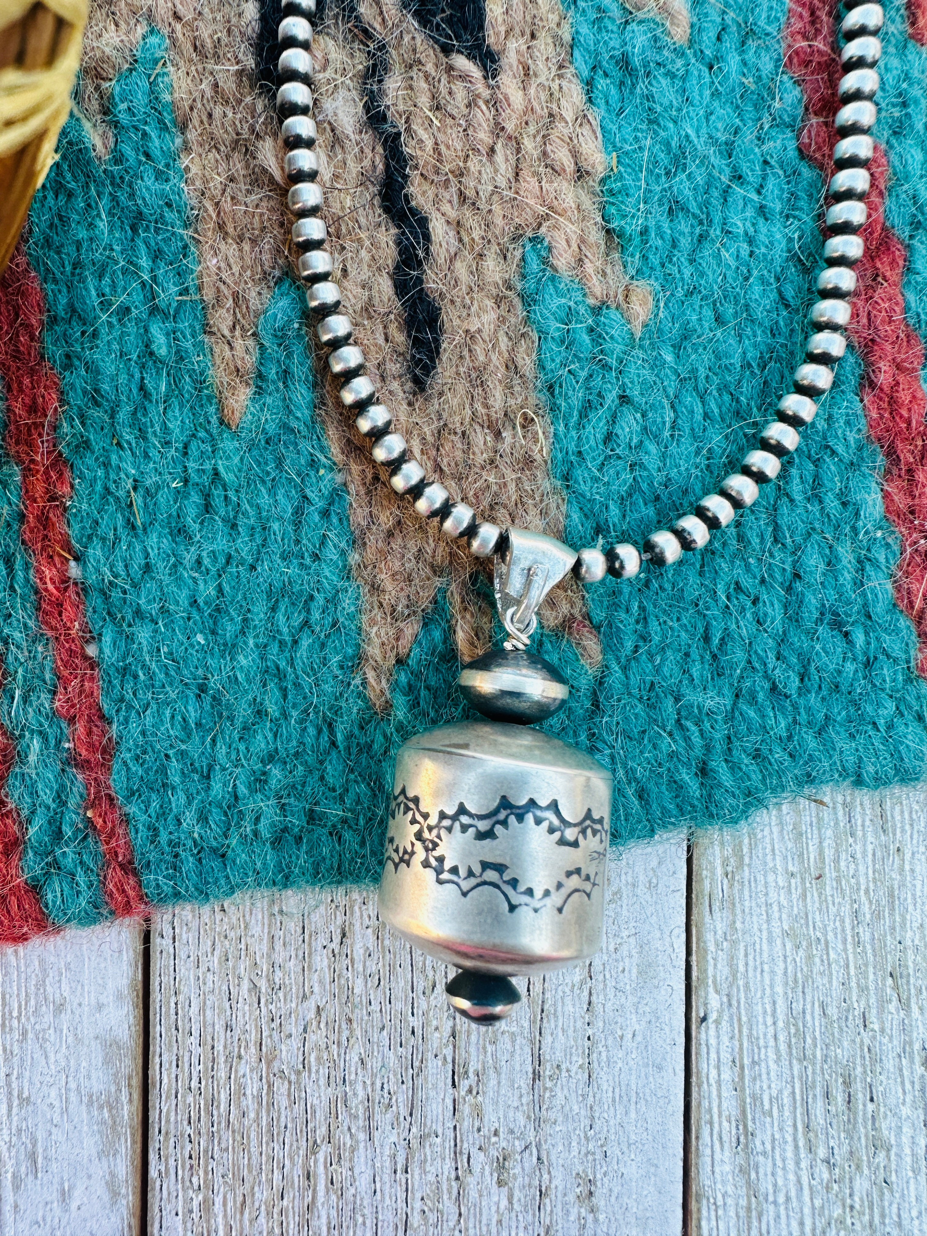Handcrafted Sterling Silver Beaded Pendant