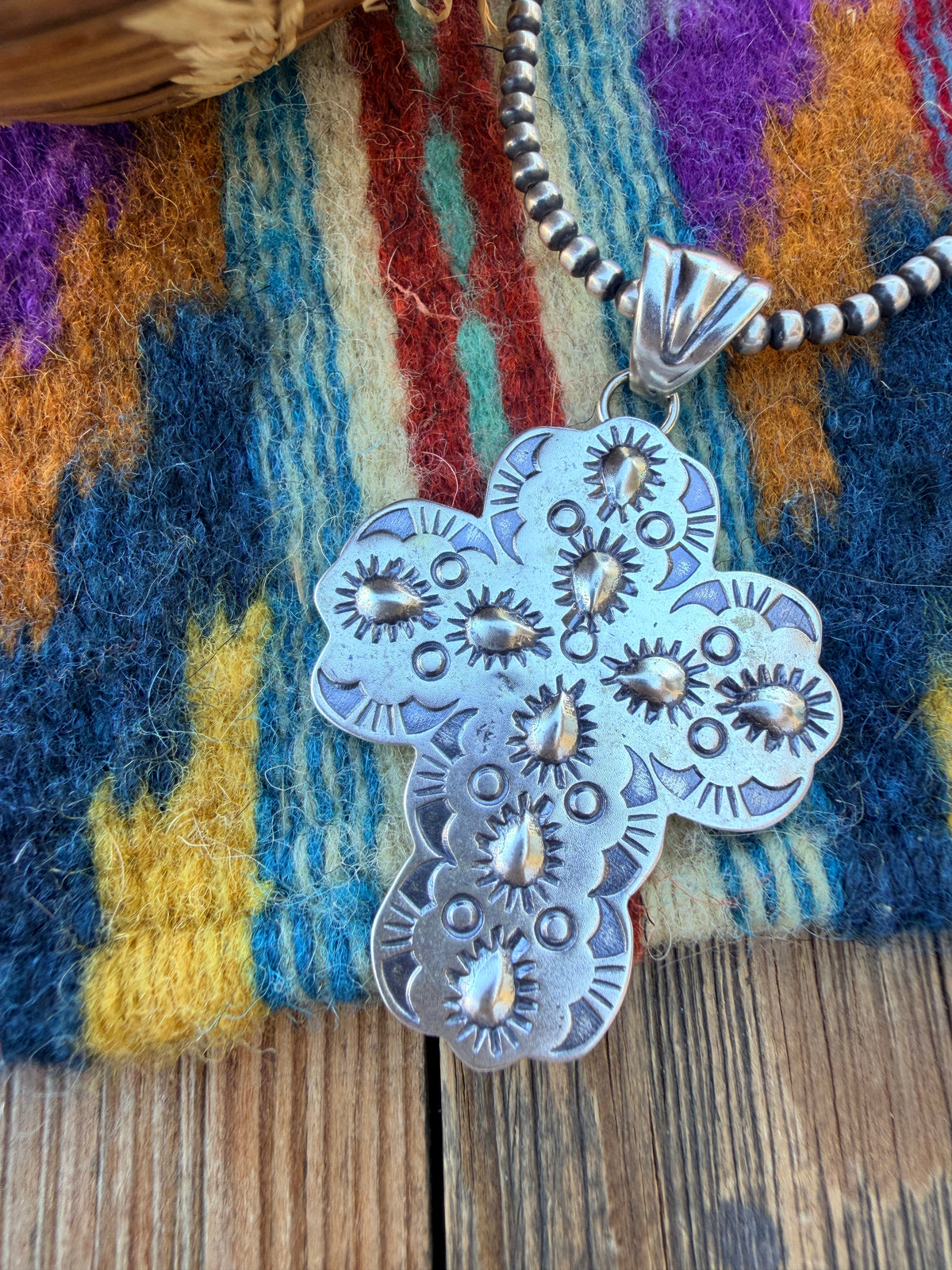 Handcrafted Sterling Silver Cross Pendant by Benson Shorty