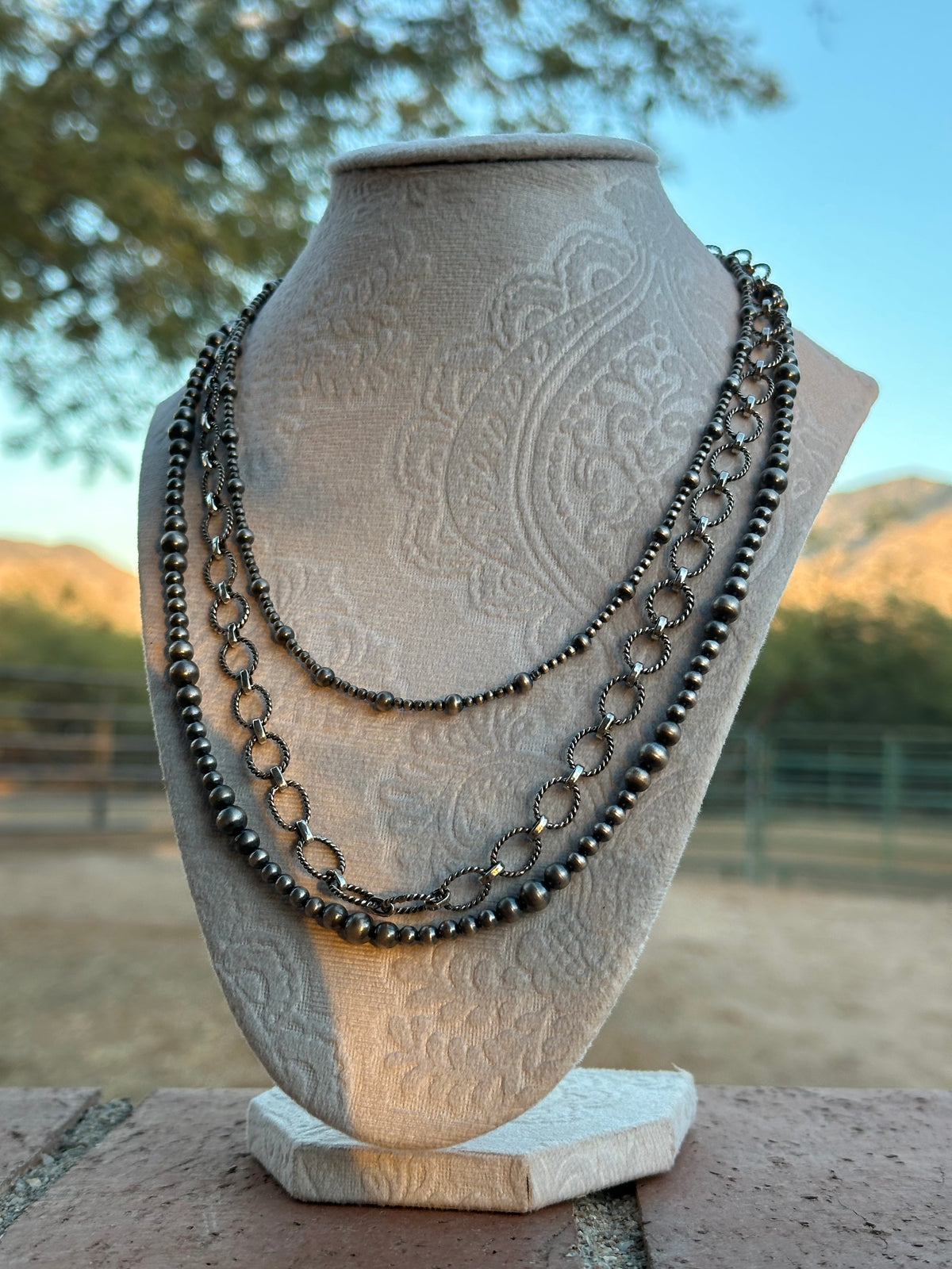 SILVER CITY MINI Handmade Sterling Silver 3 Strand Necklace