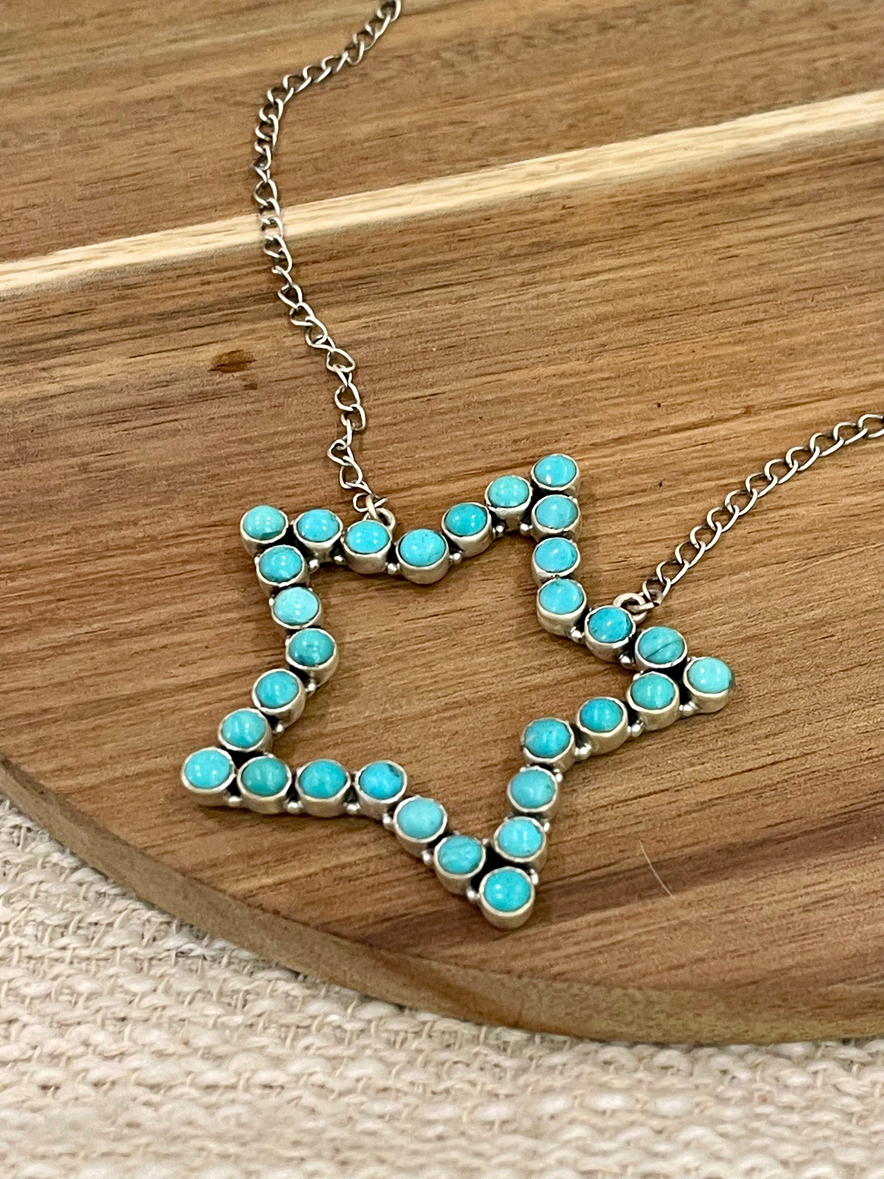 Handmade Sterling Silver & Turquoise Star Necklace