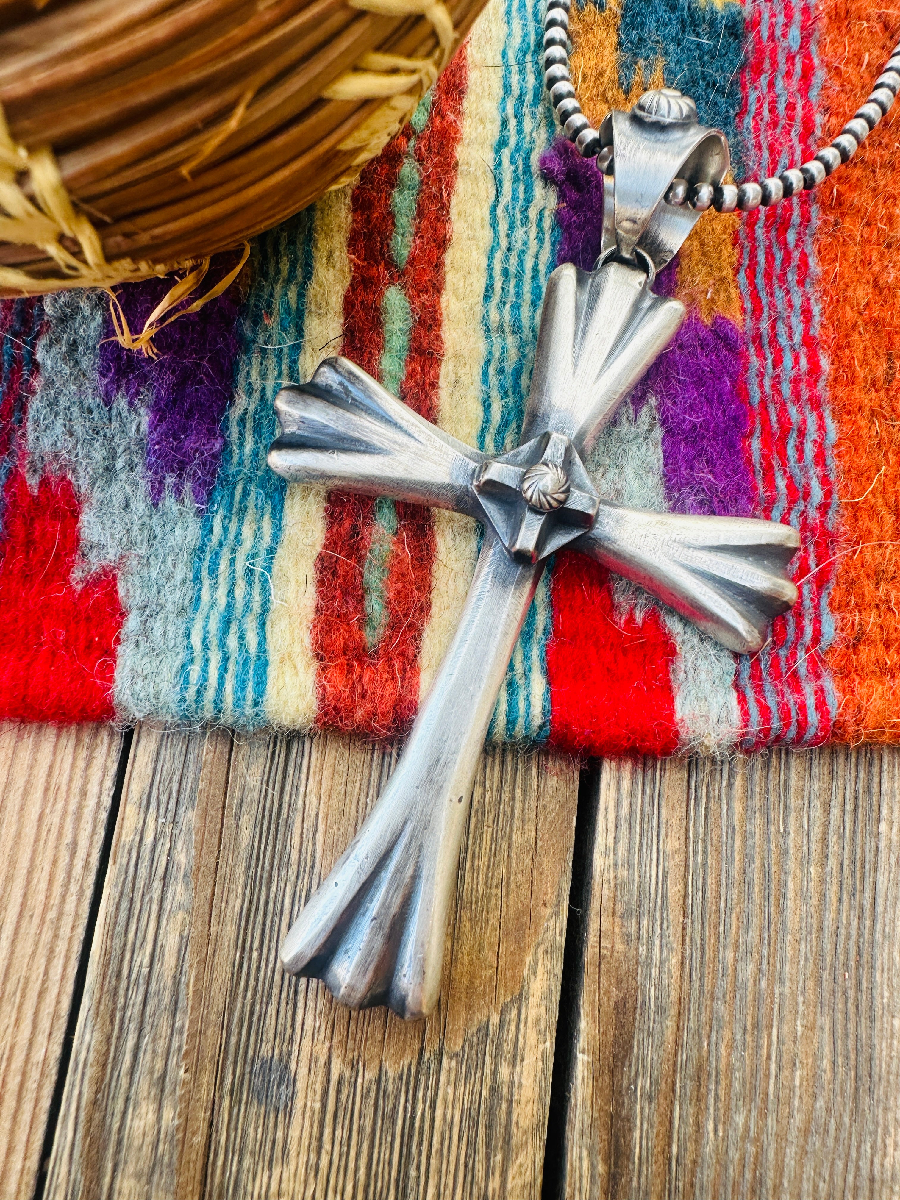 Handcrafted Sterling Silver Cross Pendant by Chimney Butte