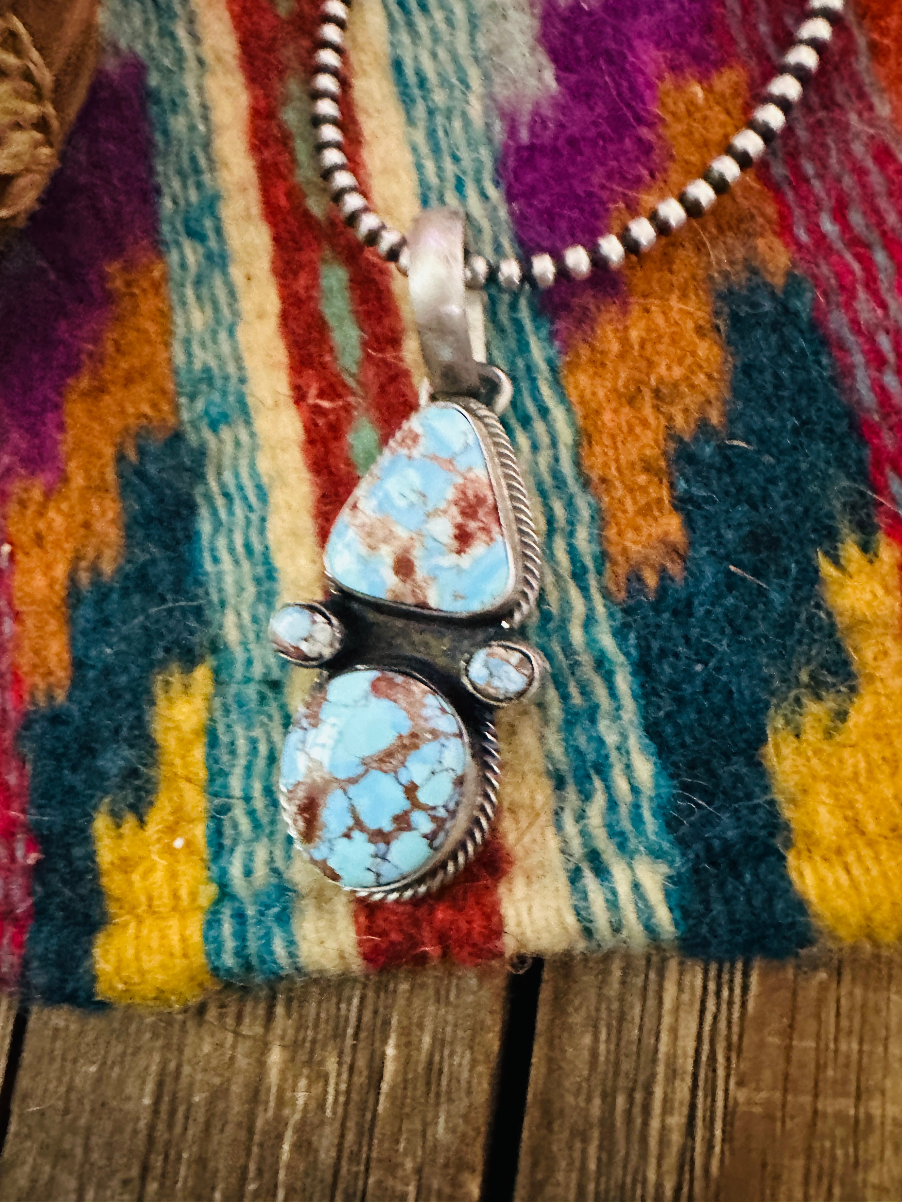 Handcrafted Sterling Silver & Golden Hills Turquoise Pendant by Darrin Livingston