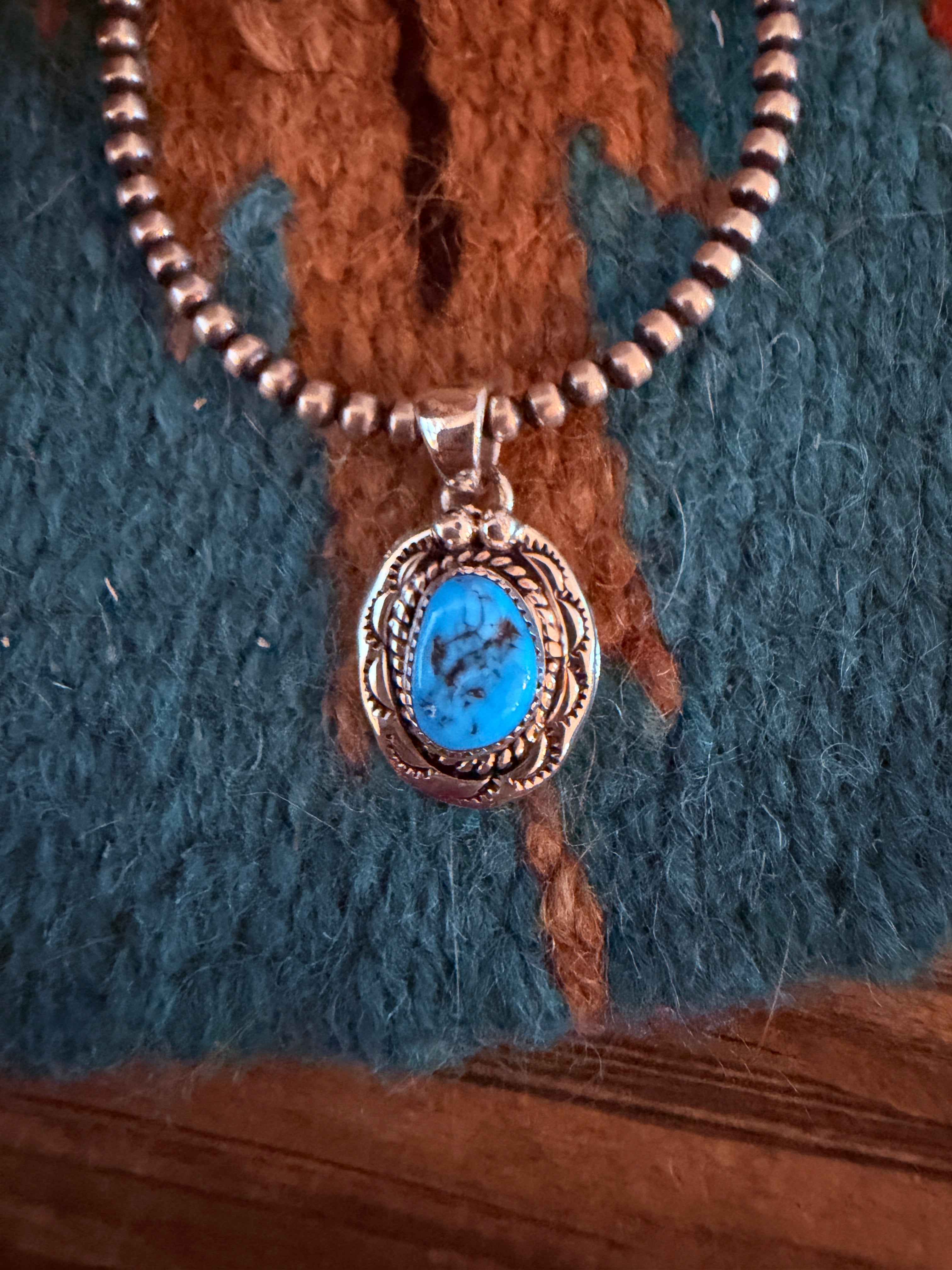 Handcrafted Sterling Silver & Turquoise Pendant