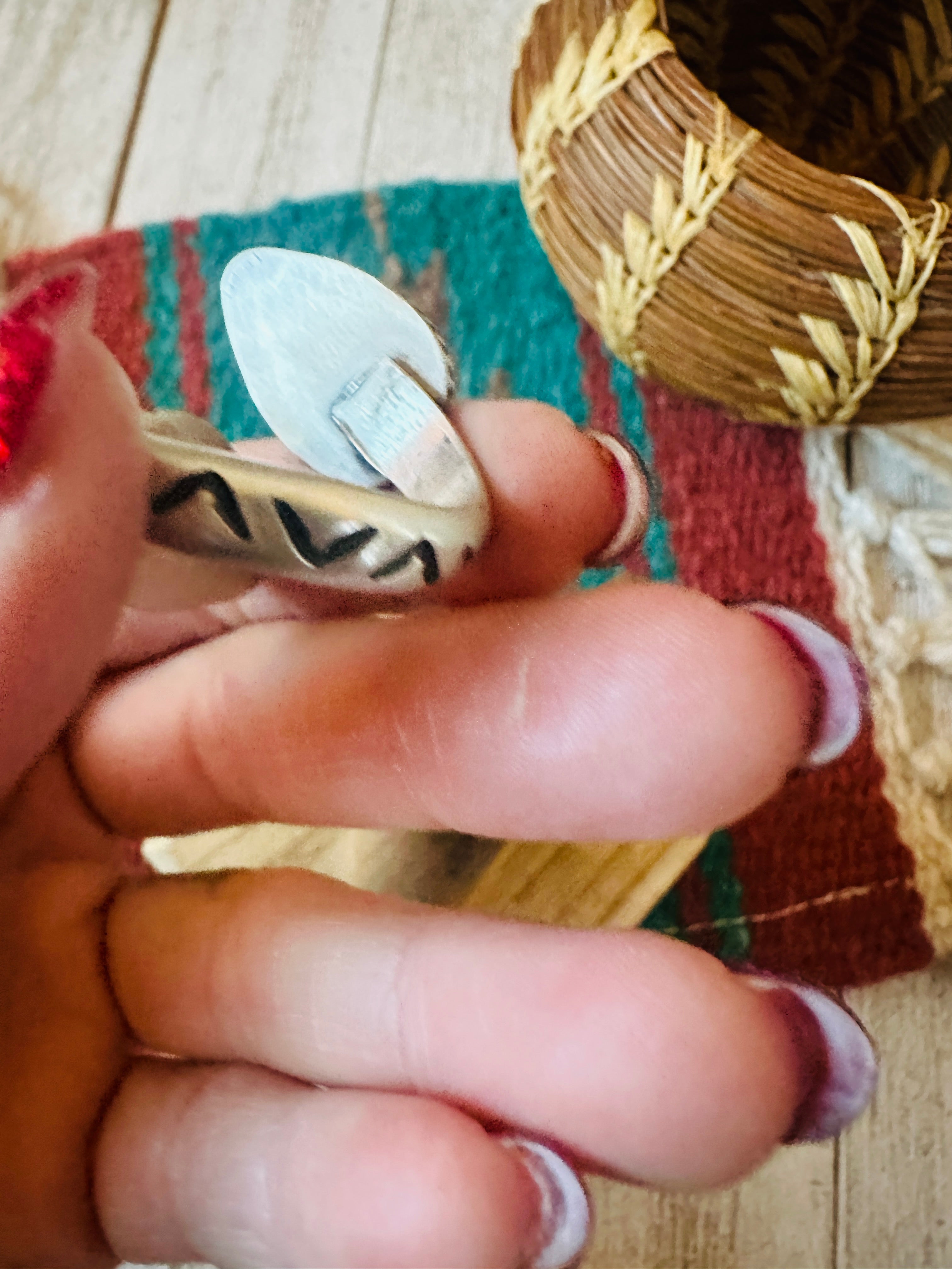 Navajo Sterling Silver & Sonoran Gold Turquoise Adjustable Ring