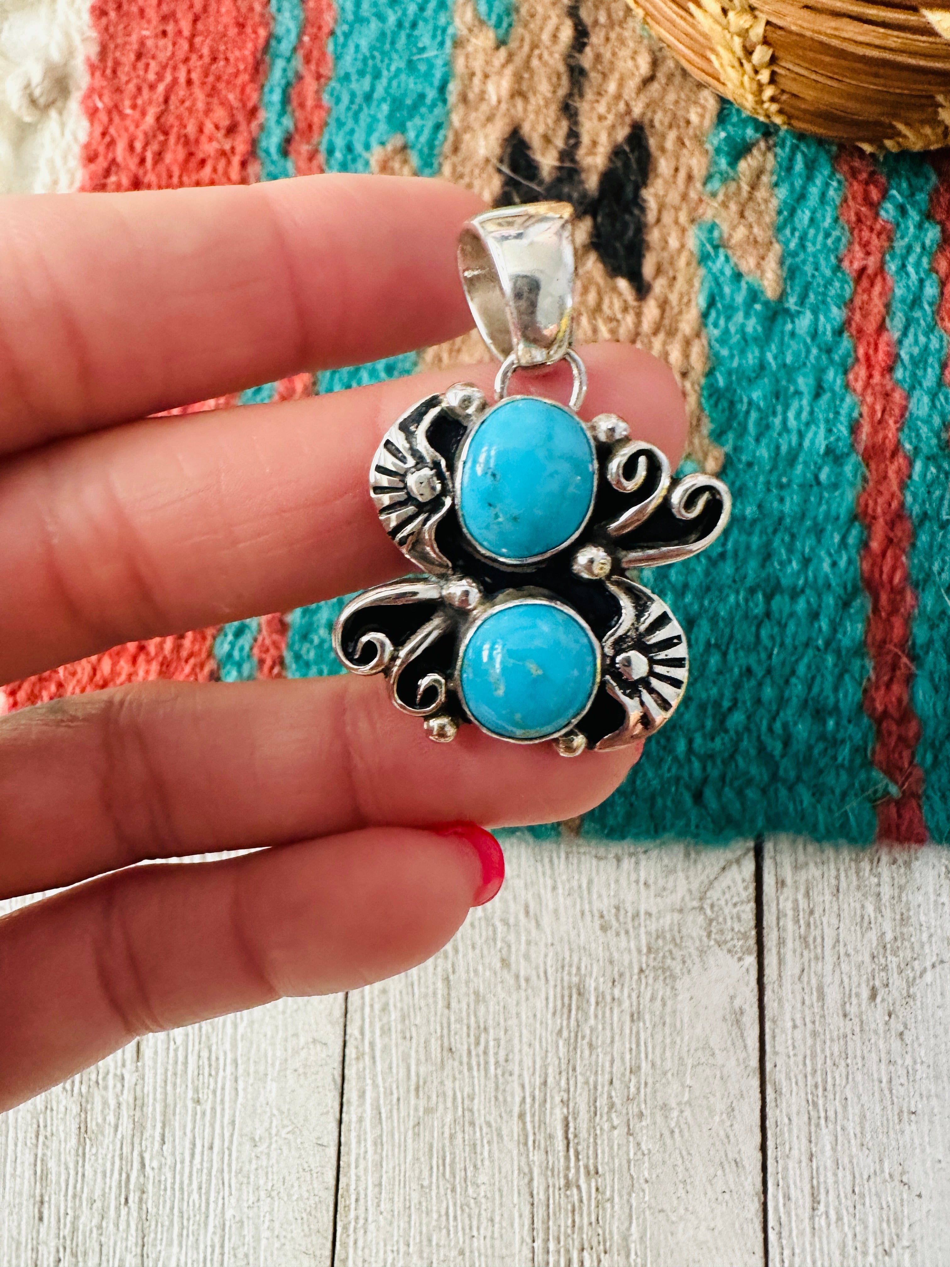 Navajo Turquoise & Sterling Silver Pendant