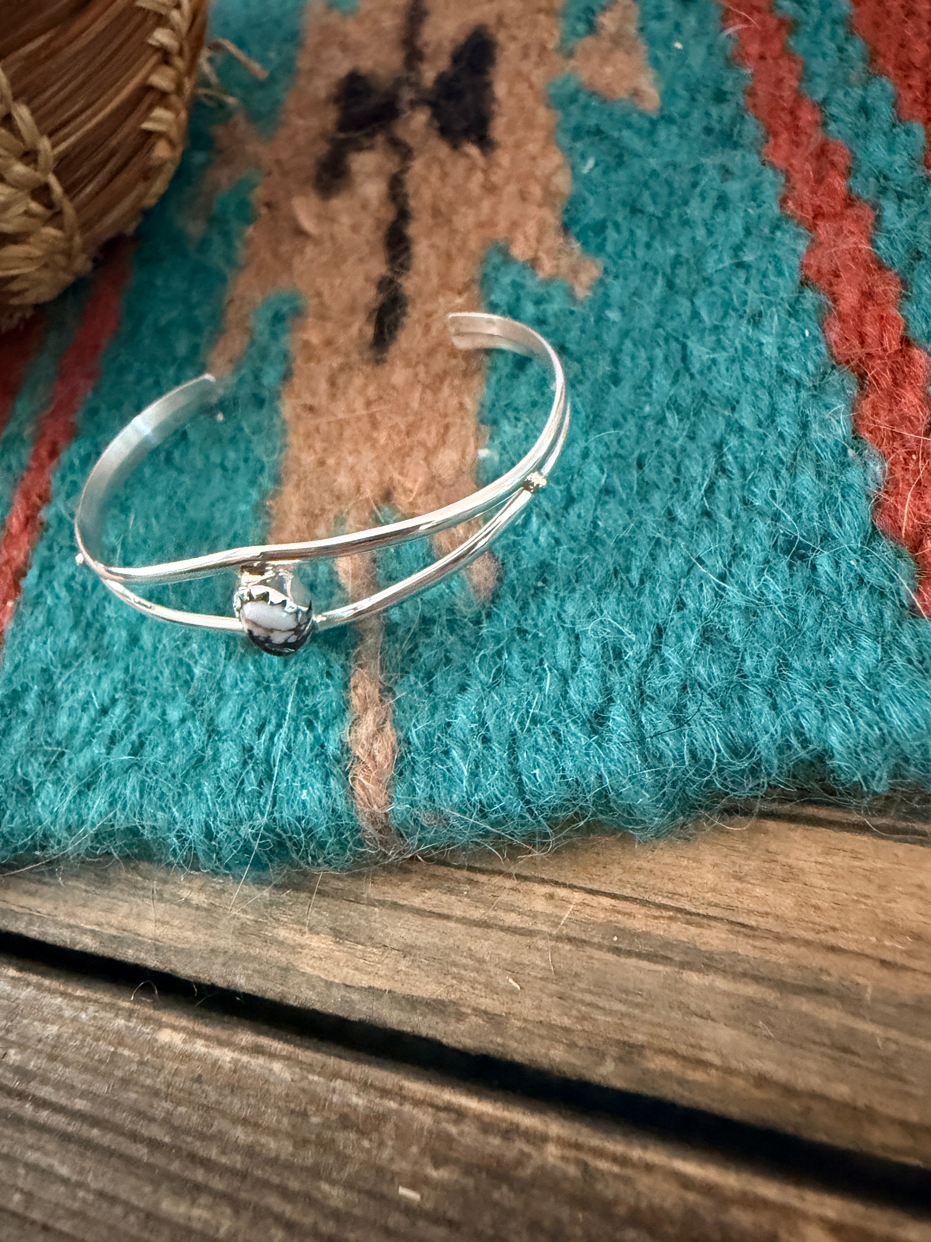 Handcrafted Wild Horse & Sterling Silver Baby Cuff Bracelet