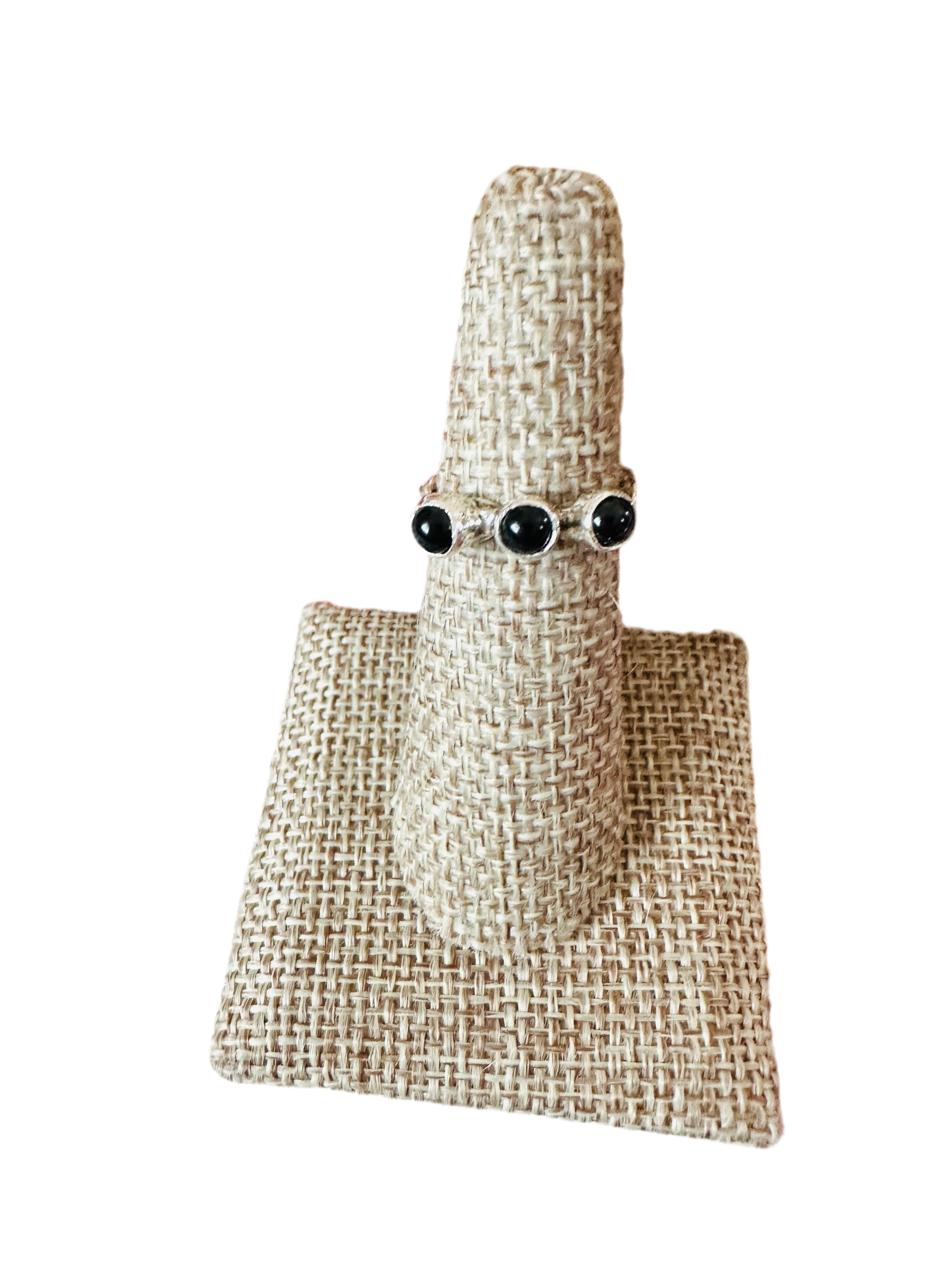 Navajo Onyx & Sterling Silver Band Ring Size 5.5