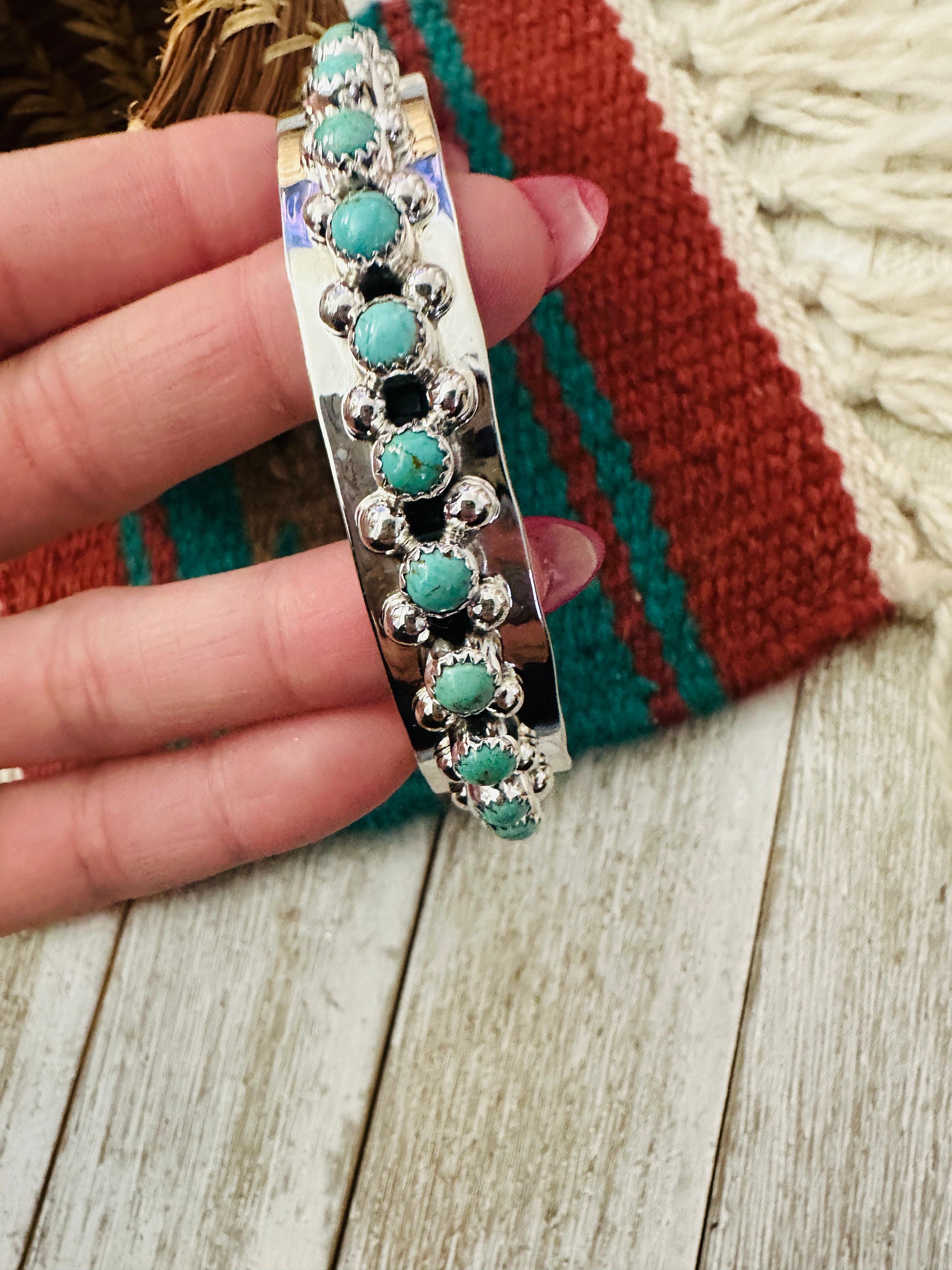 Handcrafted Sterling Silver & Turquoise Cuff Bracelet