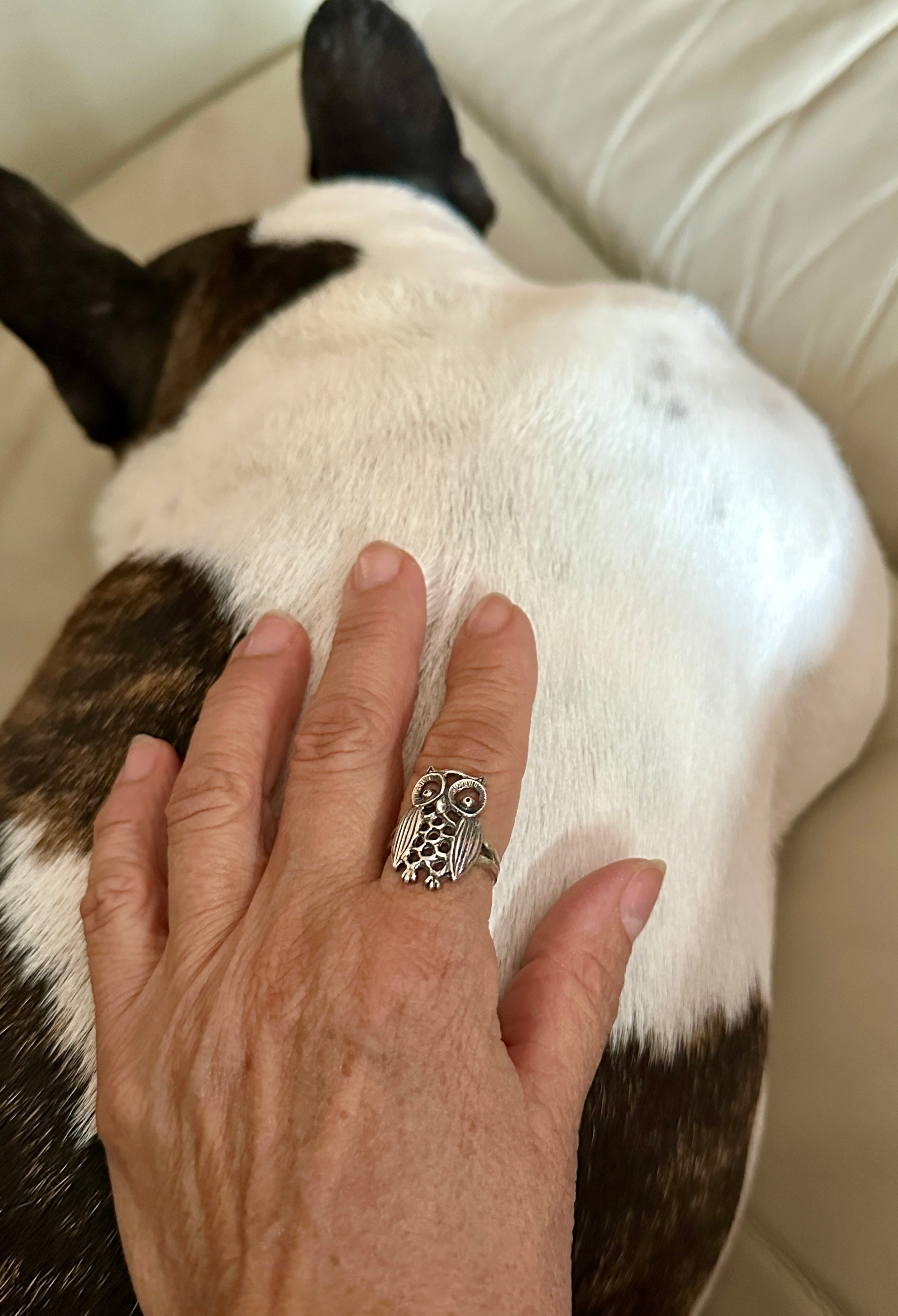 Owl Sterling Silver Ring