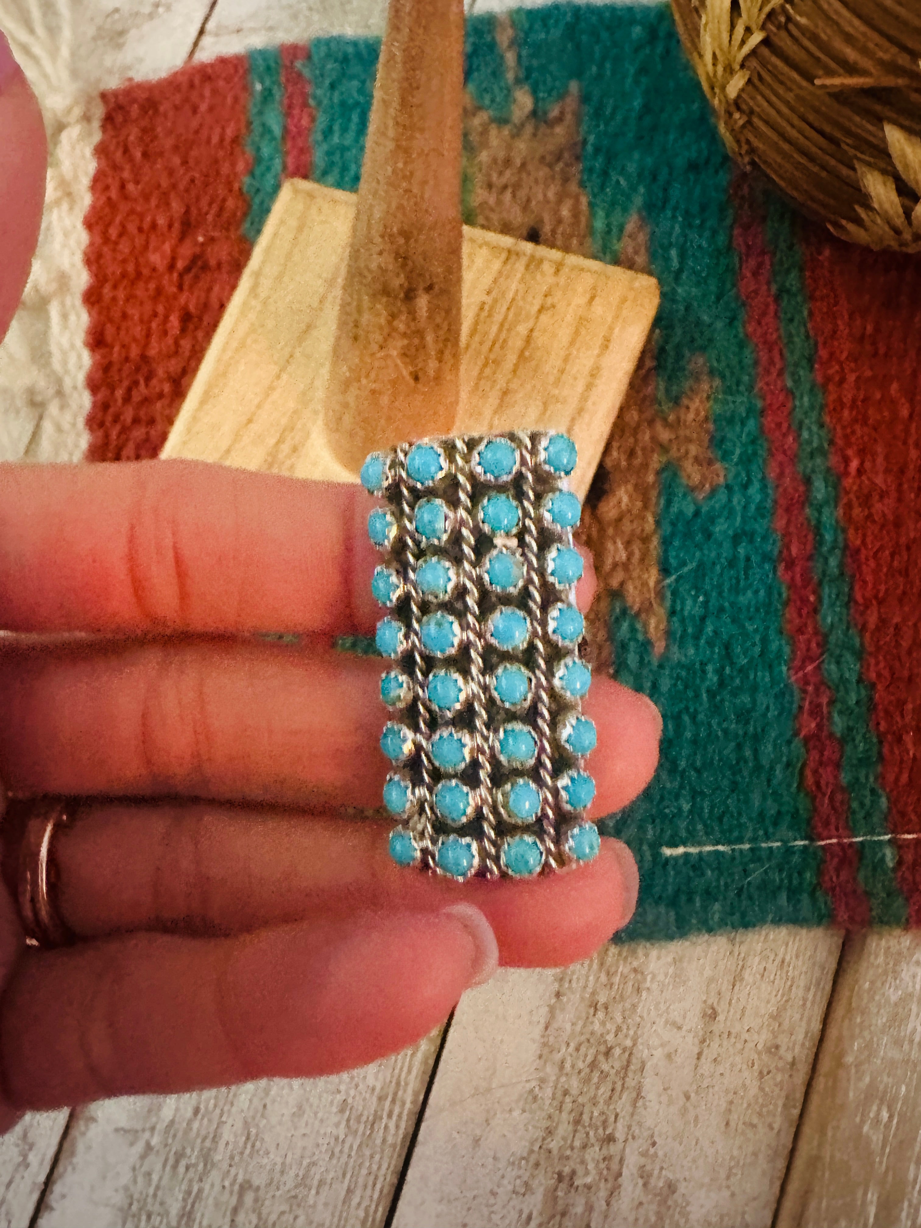 Zuni Sterling Silver & Turquoise Snake Eye Ring