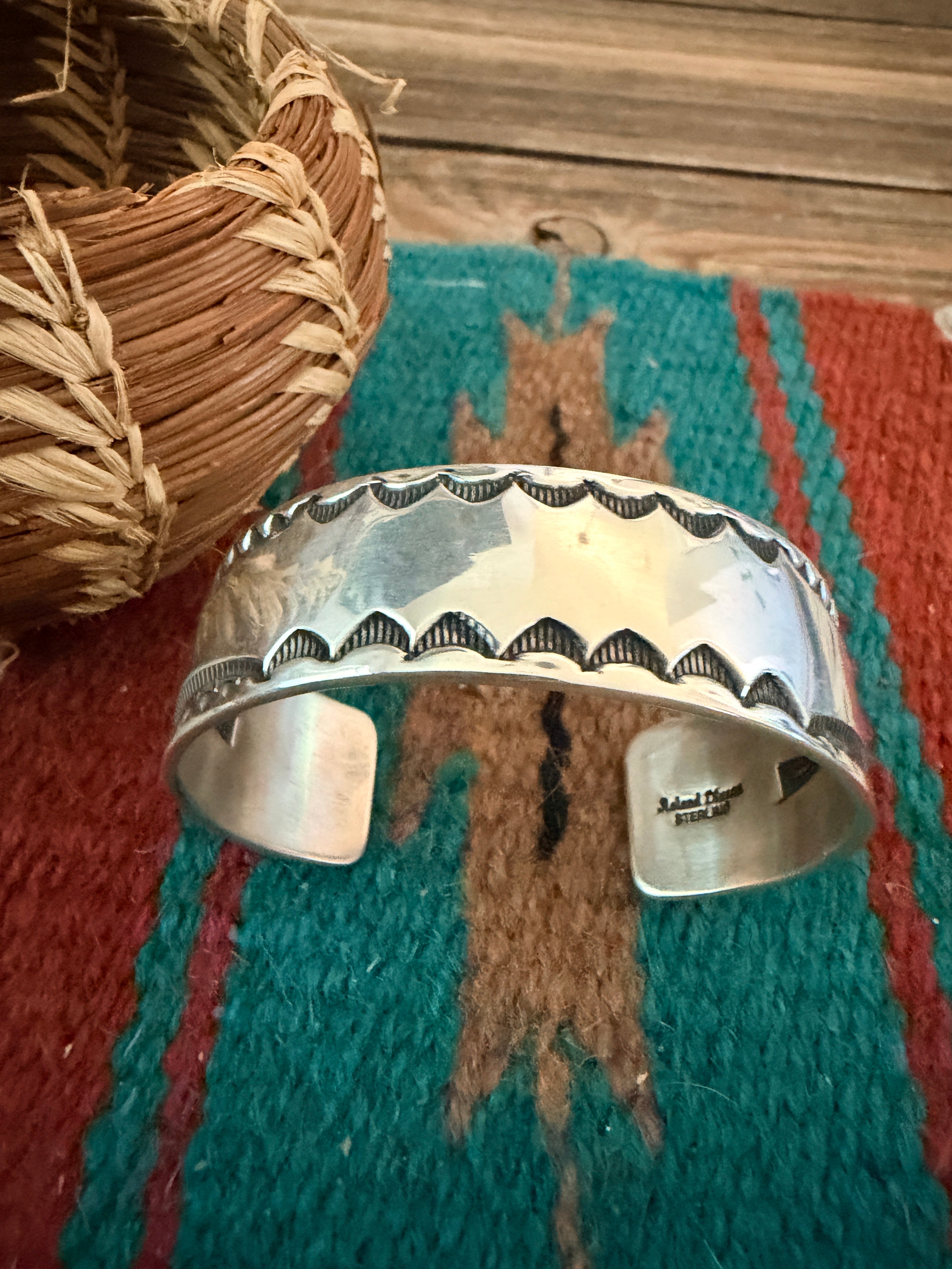 Handcrafted Sterling Silver Cuff Bracelet by Roland Dixson
