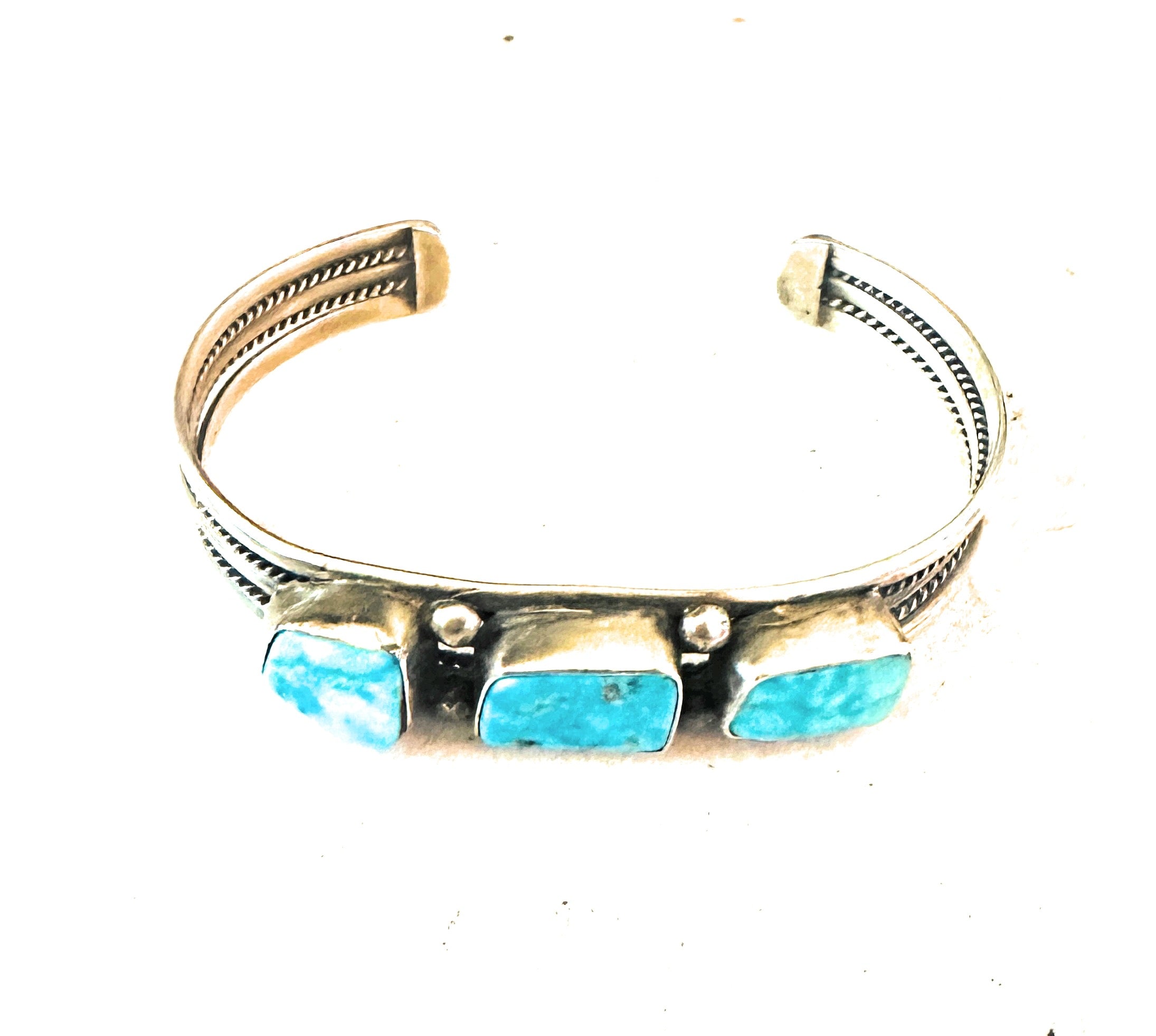 Navajo Sterling Silver & Turquoise Cuff Bracelet