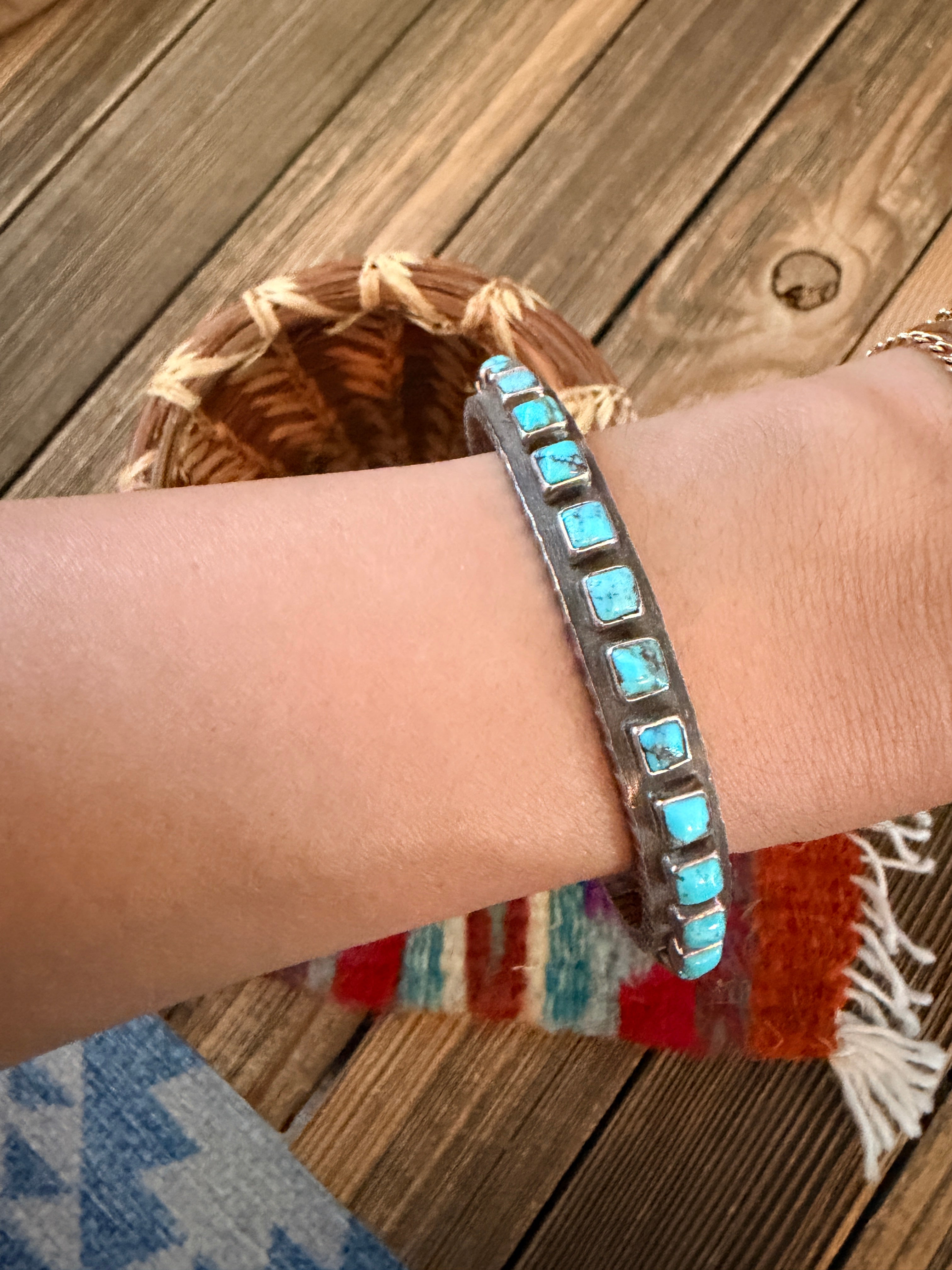 Handcrafted Sterling Silver & Turquoise Cuff Bracelet
