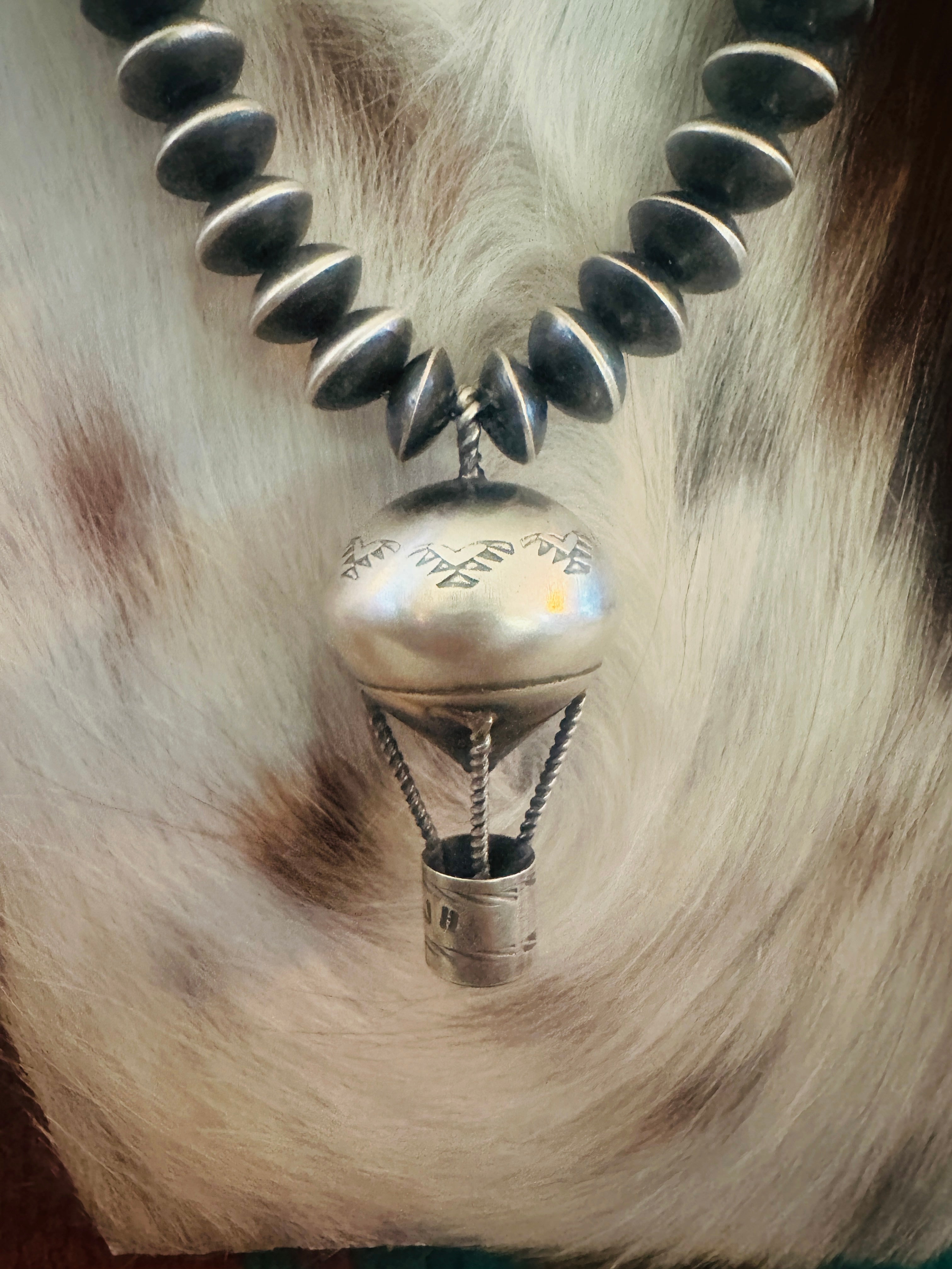 Handcrafted Sterling Silver Pearl Beaded Hot Air Balloon Necklace