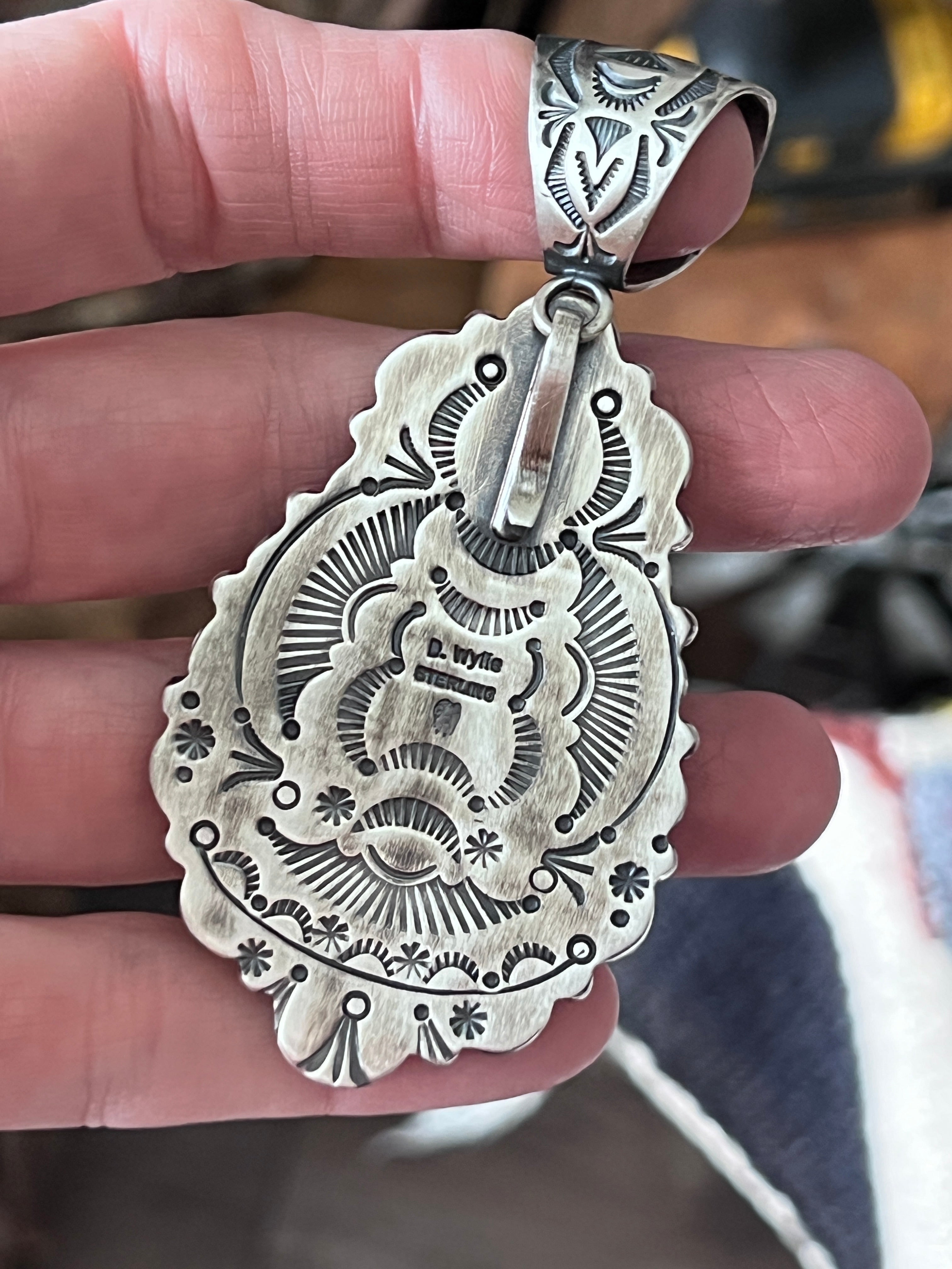 Diane Wylie Sterling Silver, Royston Ribbon & Sonoran Mountain Turquoise Cluster Pendants