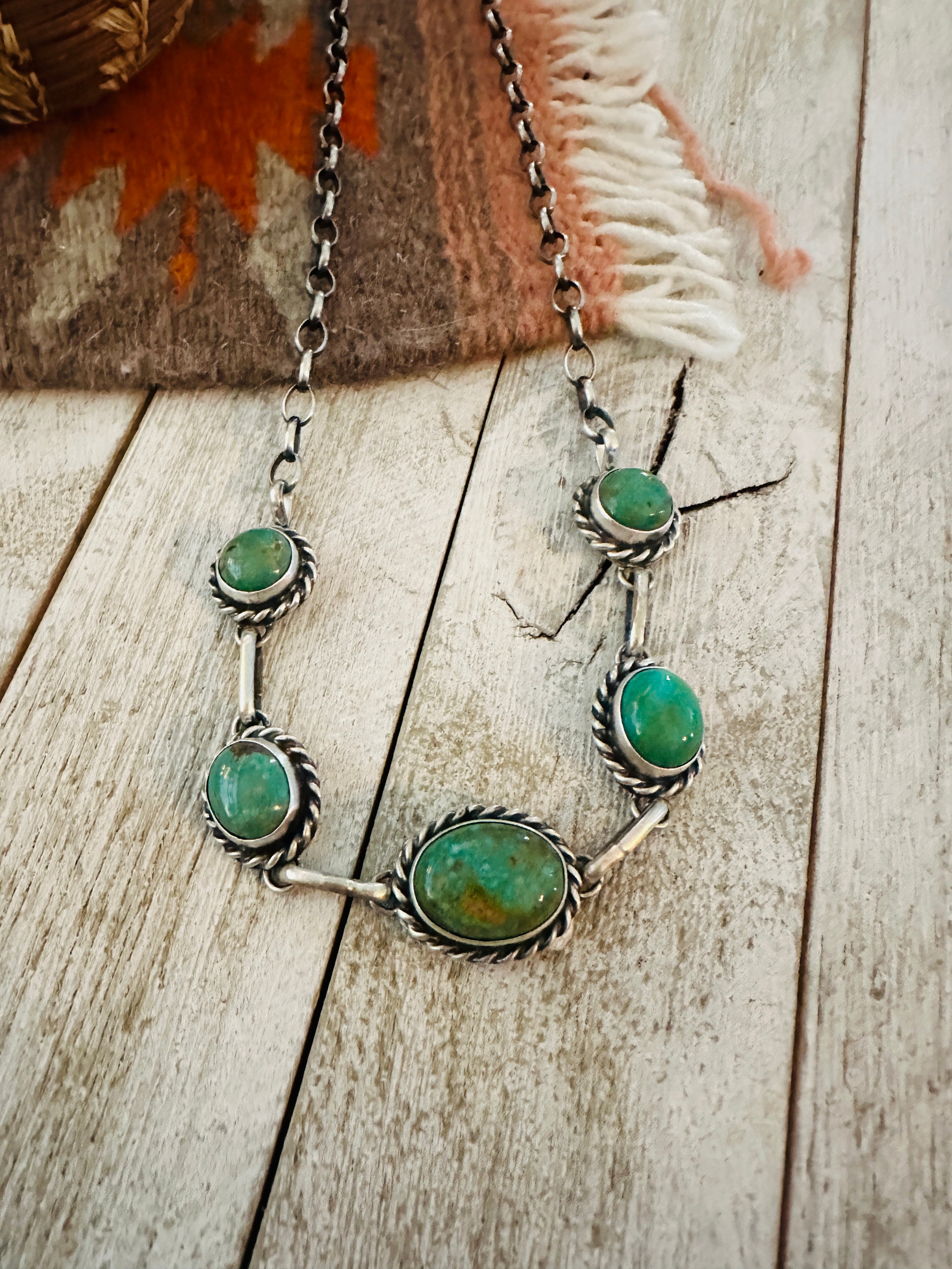 Handcrafted  Sterling Silver & Turquoise Necklace