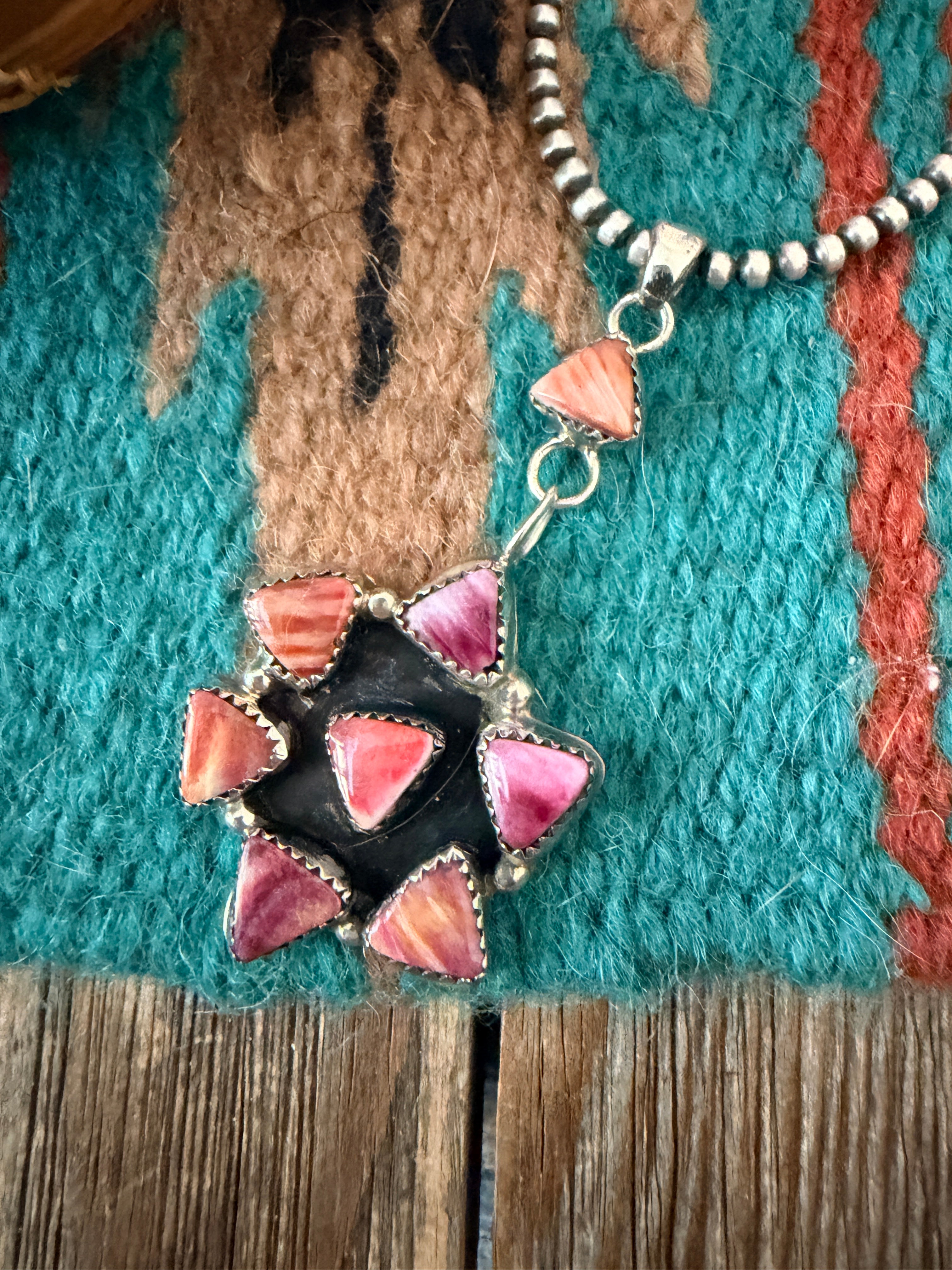 Handcrafted Sterling Silver & Purple Spiny Pendant