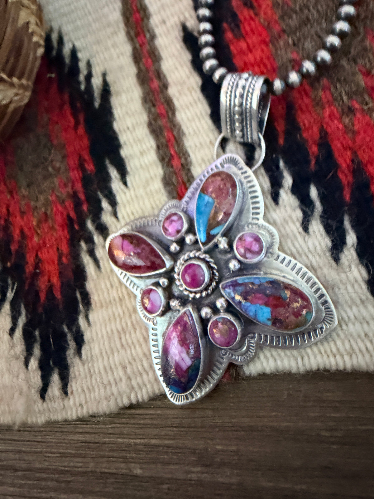 Handcrafted Sterling Silver & Pink Dream Mojave Pendant by Alice McShirley